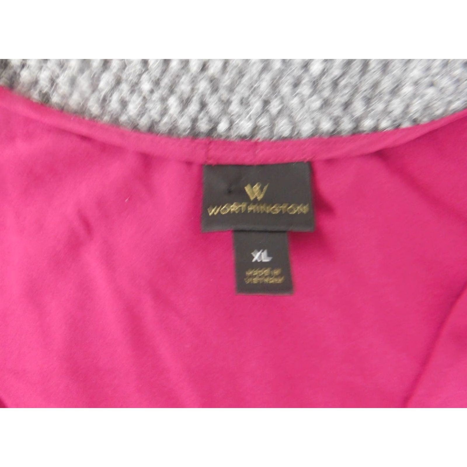 Worthington Worthington Womens Blouse XL Burgundy Red V-Neck Short Sleeve Casual Shirt Ladies Regular Classic Size XL / US 12-14 / IT 48-50 - 7 Thumbnail