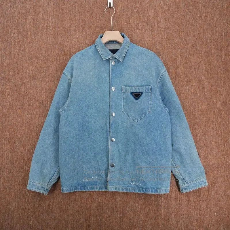Prada Prada Blue Denim Logo Men's Jacket. Size US XL / EU 56 / 4 - 1 Thumbnail