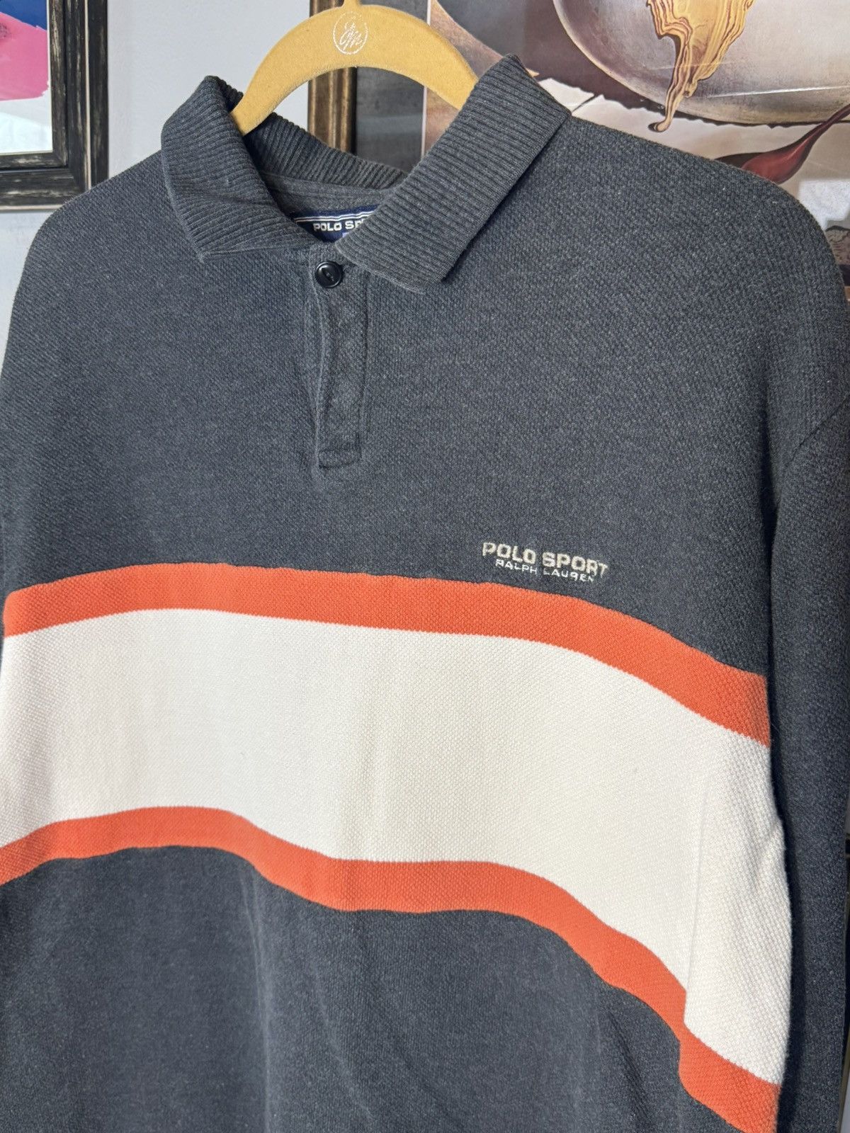 Polo Ralph Lauren Vintage Polo Sport Striped Rugby 90s Size US XL / EU 56 / 4 - 3 Thumbnail