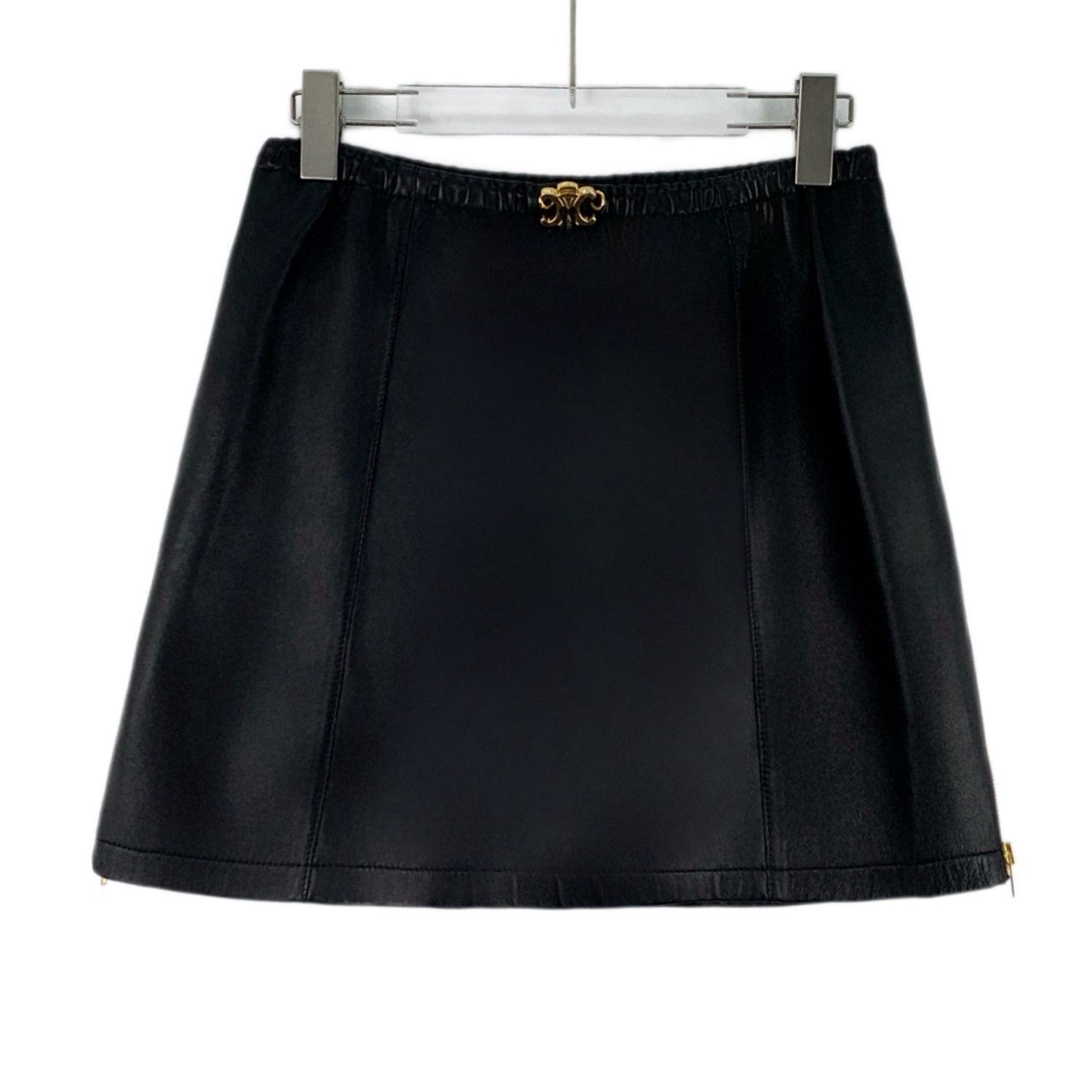 Celine Celine Arc Leather Skirt Black (40) Size 27" / US 4 / IT 40 - 1 Thumbnail