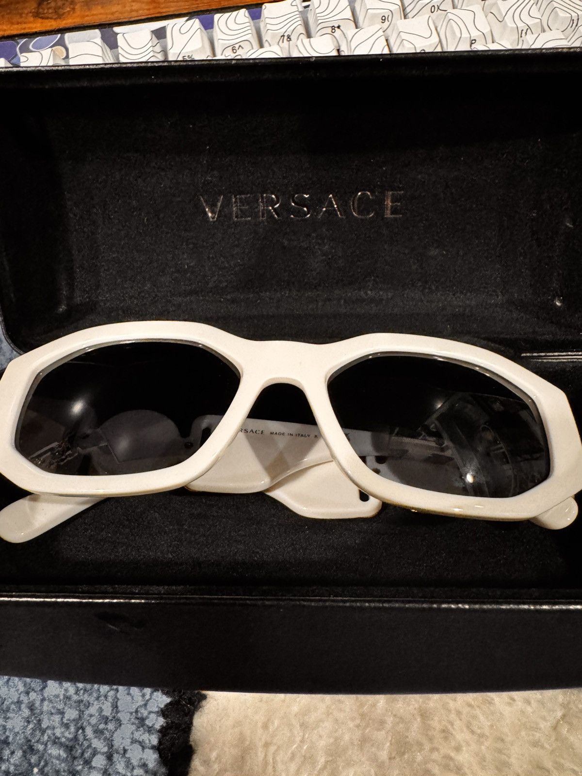 Versace White Versace Biggie Sunglasses Size ONE SIZE - 8 Thumbnail