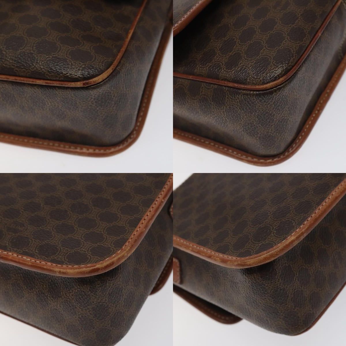 Celine CELINE Macadam Canvas Circle Shoulder Bag Pvc Leather Brown Size ONE SIZE - 10 Thumbnail
