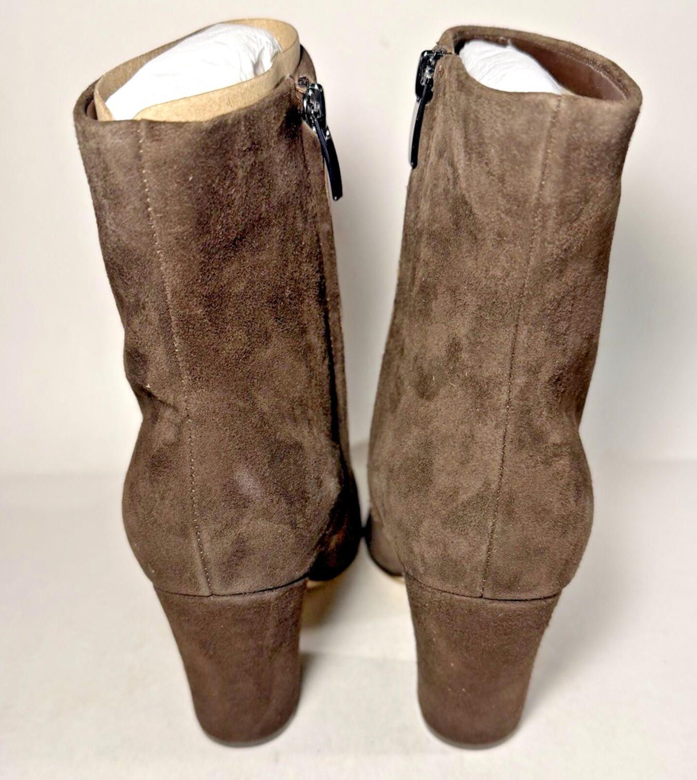 Nine West NINE WEST Ariza Tapered Block Heel Booties Zip Dark Brown Size US 8 / IT 38 - 4 Thumbnail