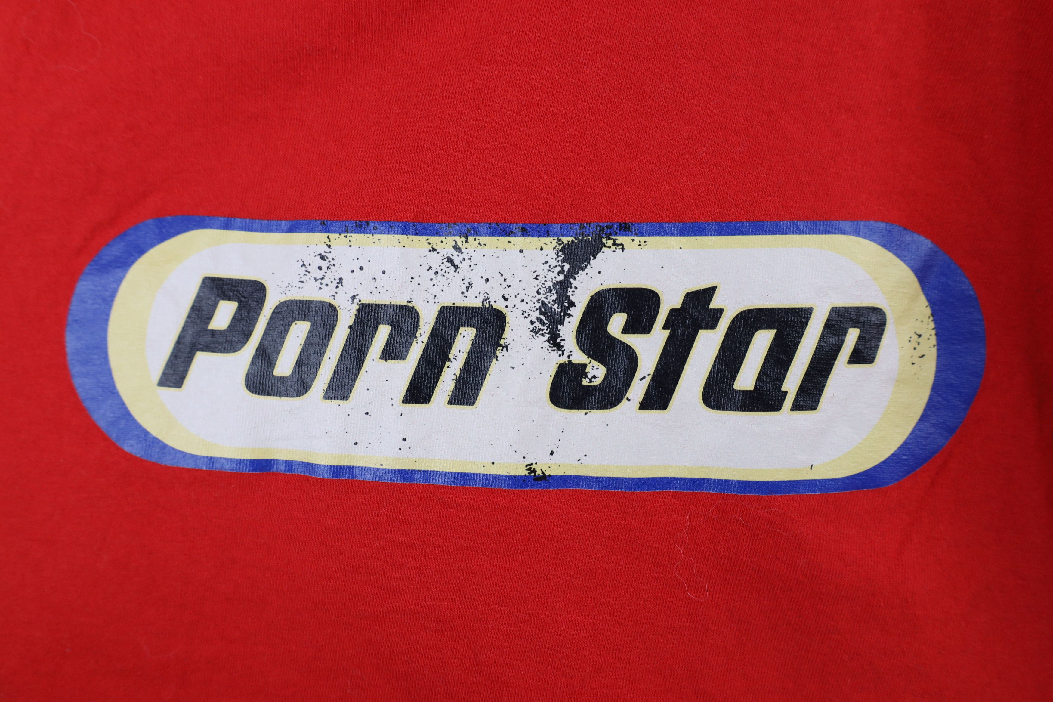 Vintage Vintage 90s Pornstar Skateboarding Spell Out T-Shirt Red Size US L / EU 52-54 / 3 - 4 Thumbnail