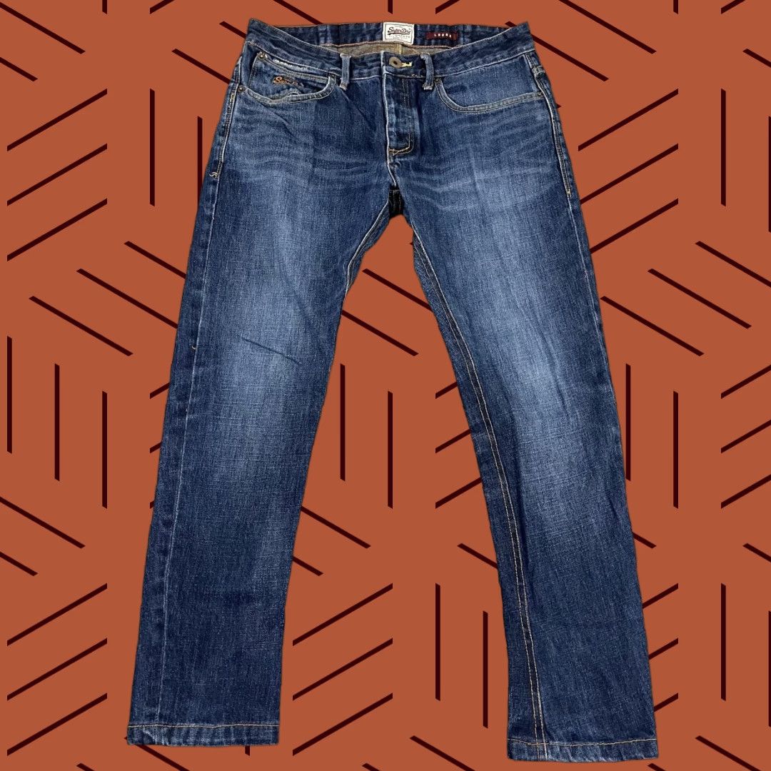 Superdry VINTAGE Superdry Jeans Mens Tapered Fit Blue Denim 32 x 29 Mid Rise Grunge Style Size US 32 / EU 48 - 1 Thumbnail