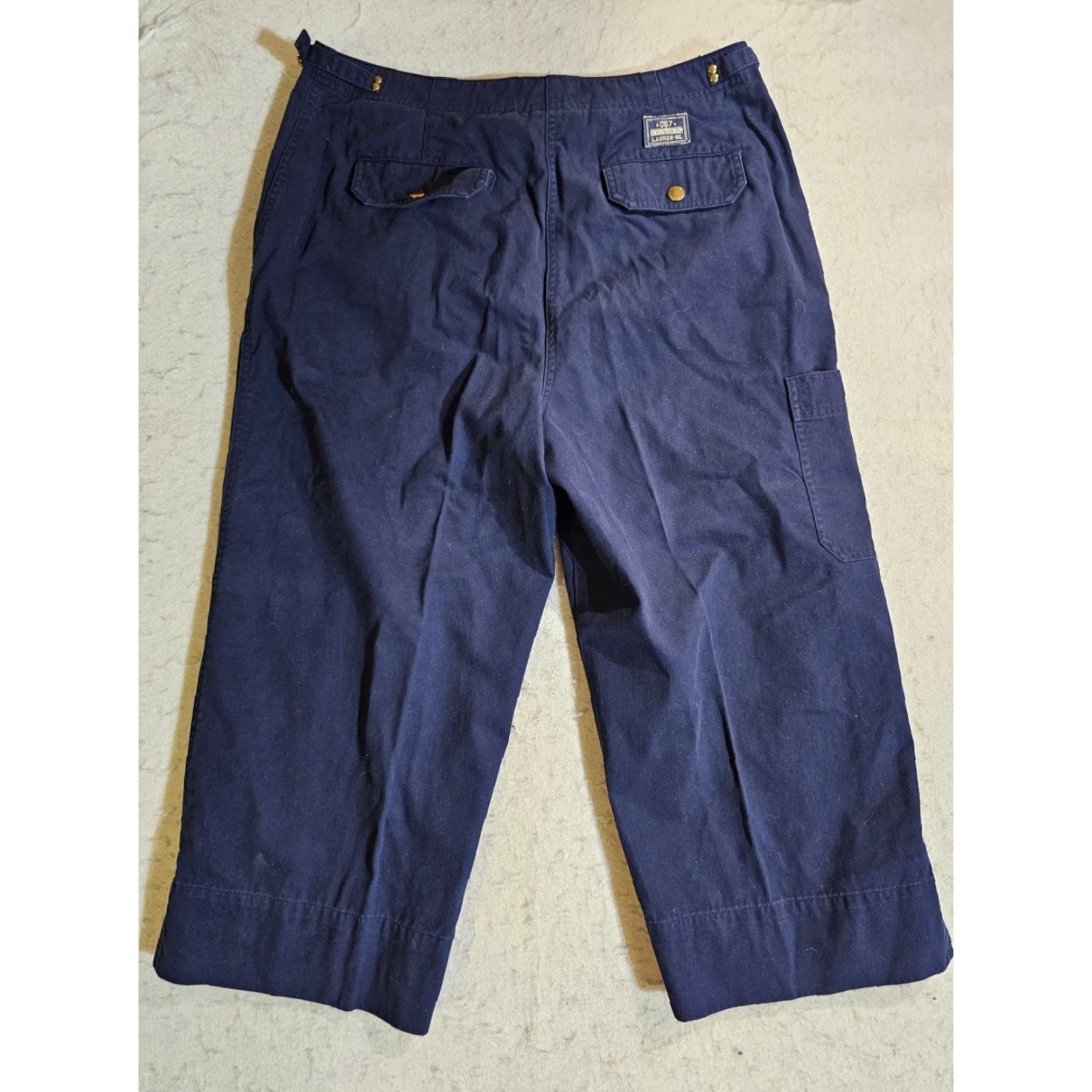 Ralph Lauren VINTAGE Polo Ralph Lauren Buckle Back Short Pants US Marine Division Womens 12 Blue 90s Capri Pants Size 34" / US 12 / IT 48 - 2 Thumbnail