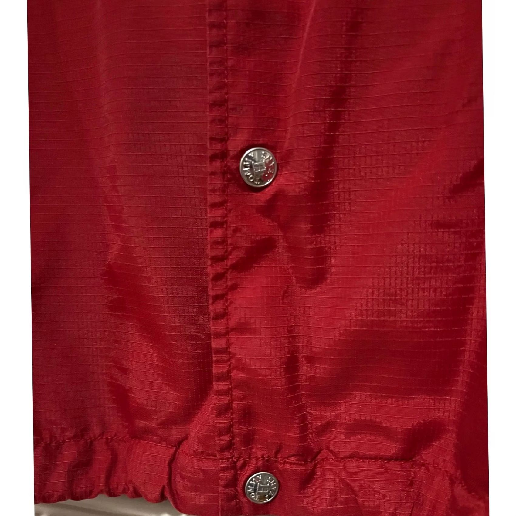 Tommy Hilfiger VINTAGE Tommy Hilfiger Windbreaker Jacket XL Red Plaid Nylon Snap Logo 90s Hip Hop Classic Mens Windbreaker Size US XL / EU 56 / 4 - 4 Thumbnail