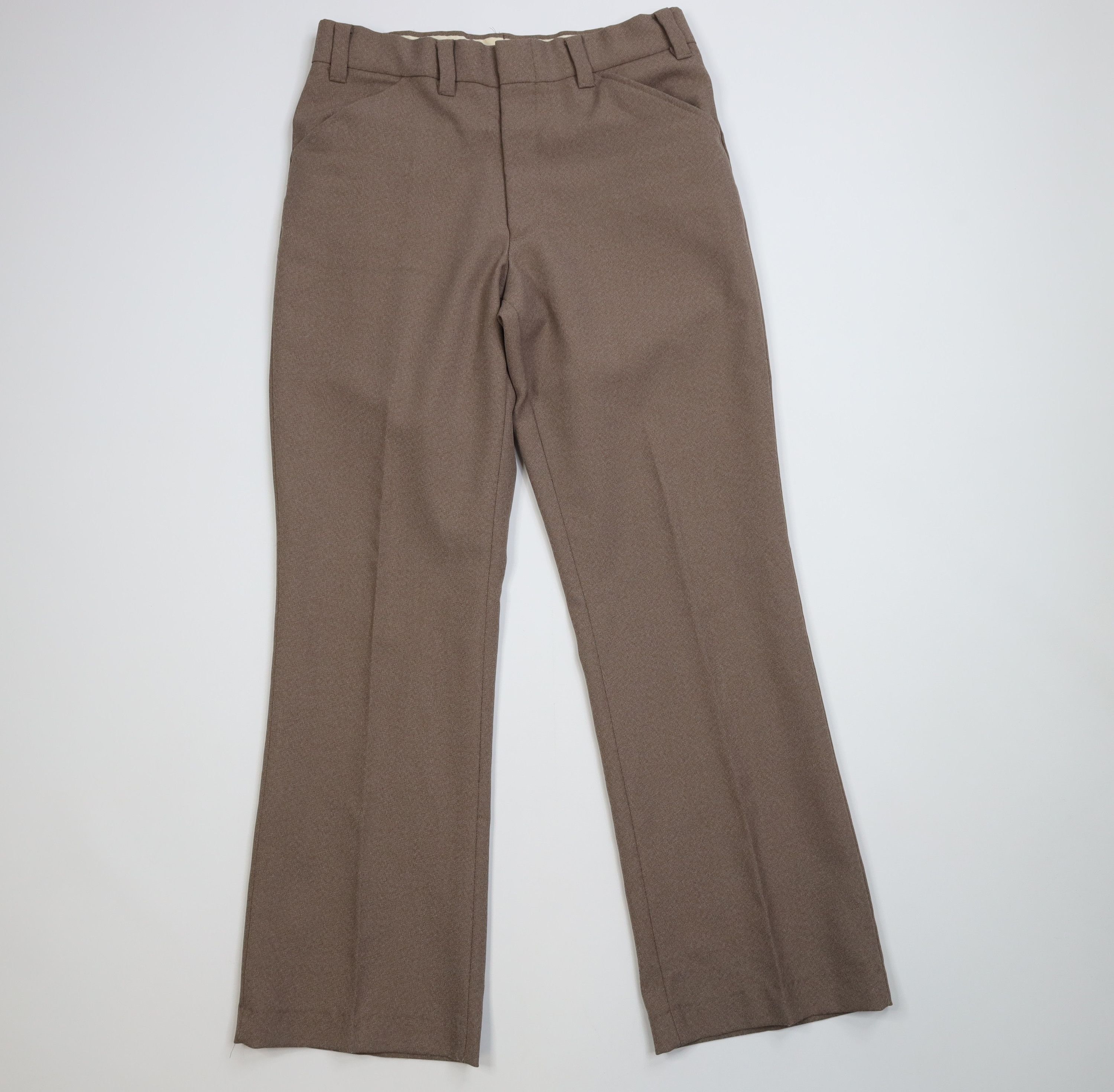Vintage Vintage 70s Streetwear Wide Leg Chino Pants Light Brown USA Size US 32 / EU 48 - 1 Thumbnail