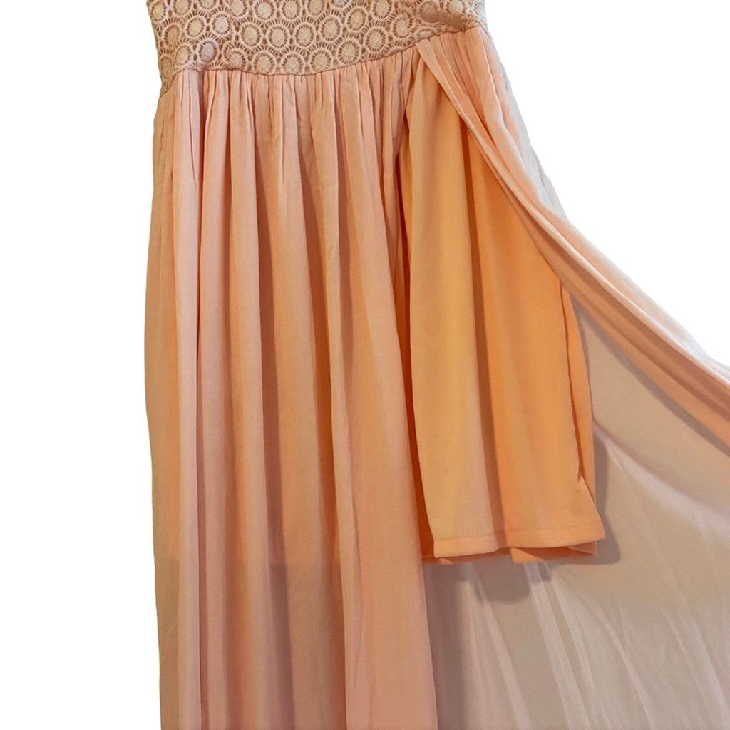 Other Altar'd State sz M Lace Sleeveless Peach Hi Lo Maxi Dress Size M / US 6-8 / IT 42-44 - 5 Thumbnail