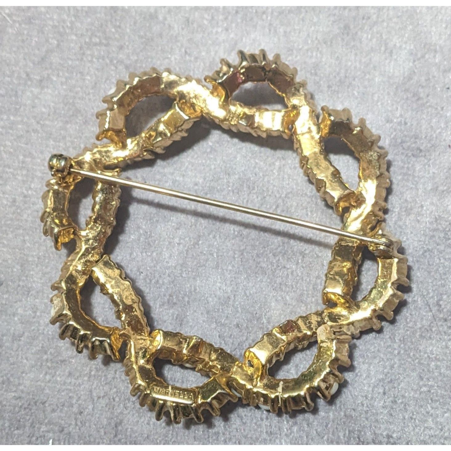 Other Vintage Marvella Glam Gold Tone Floral Knot Brooch Size ONE SIZE - 7 Thumbnail