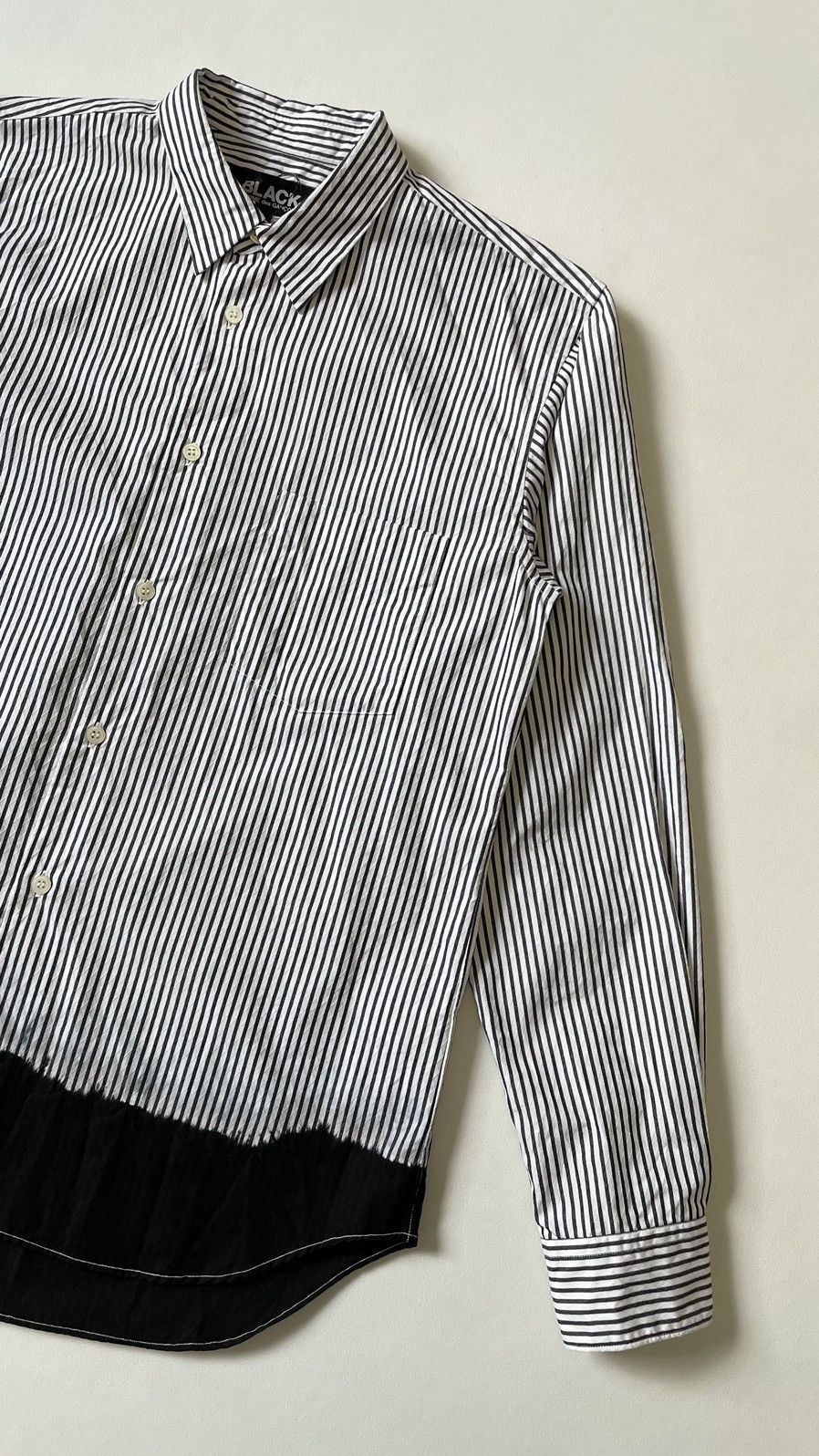 Comme des Garcons ‘Dip Dye Hem’ Striped Cotton Shirt Size US M / EU 48-50 / 2 - 4 Thumbnail