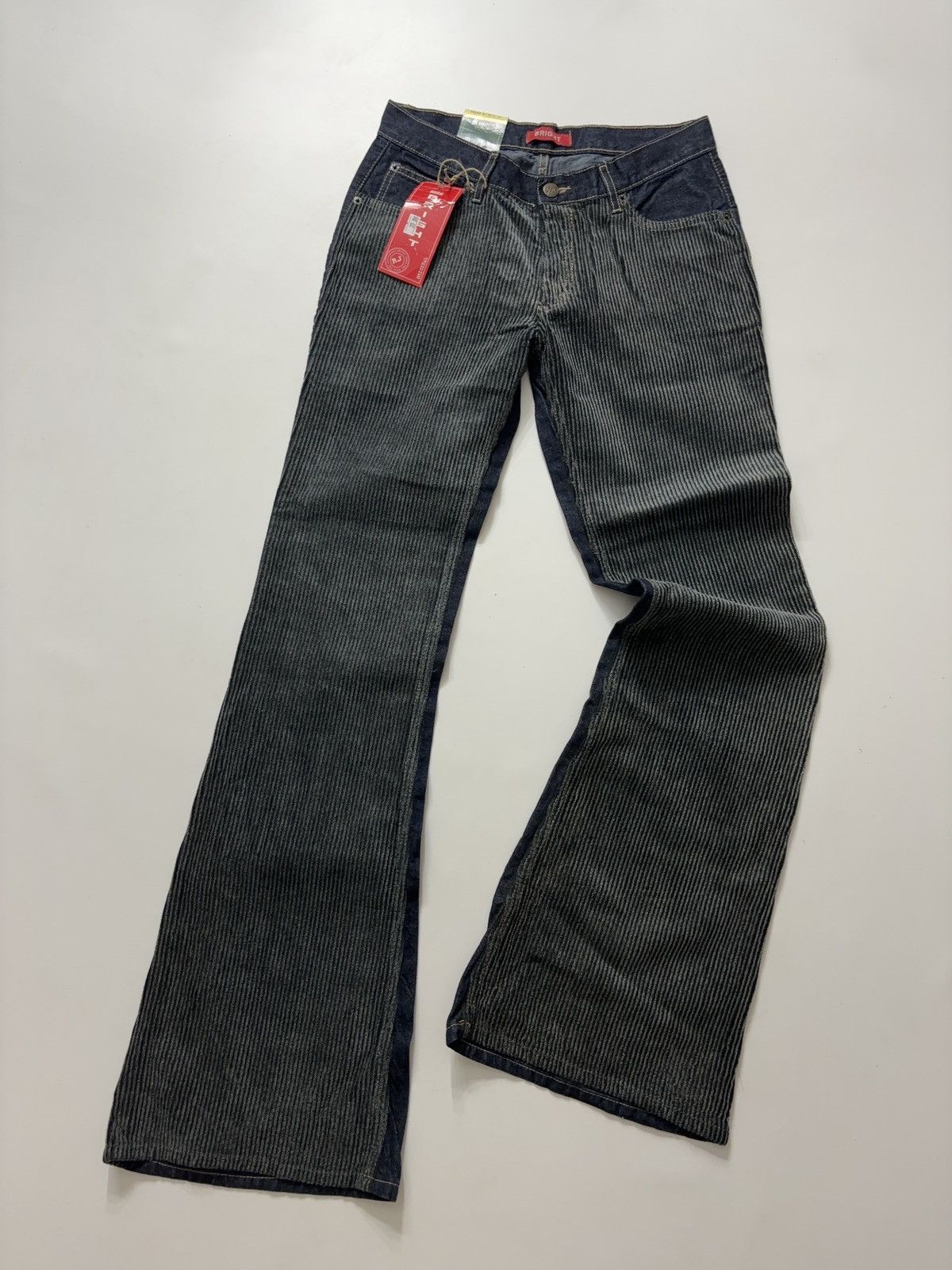 Vintage VINTAGE FLARED MIXED DENIM RETRO PANTS JEANS 00s Y2k Size 28" / US 6 / IT 42 - 5 Thumbnail