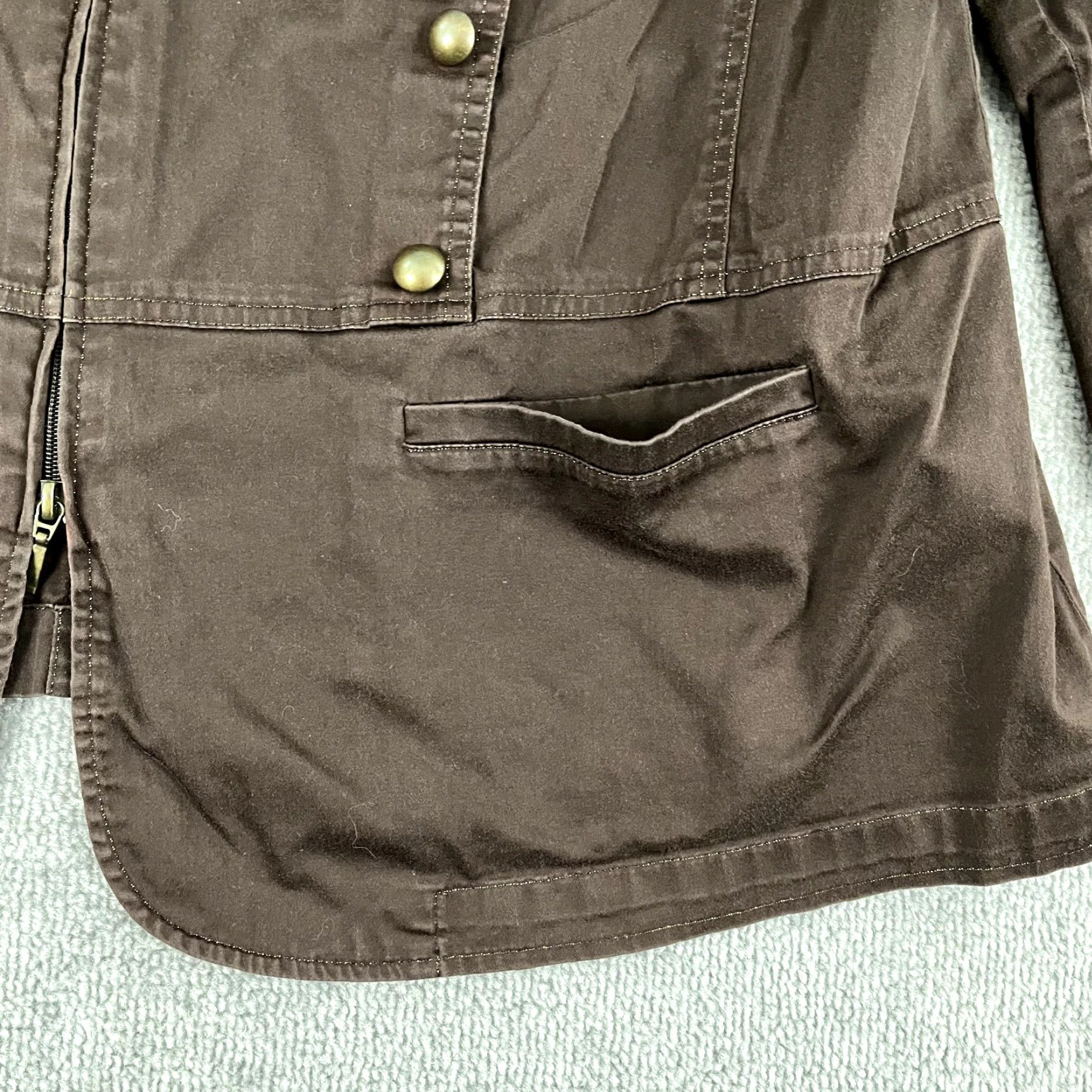 Doublet SCRIPT Jacket Womens XL Brown Western Rodeo Cowgirl Double Breasted Bib Full Zip Jacket Size XL / US 12-14 / IT 48-50 - 6 Thumbnail