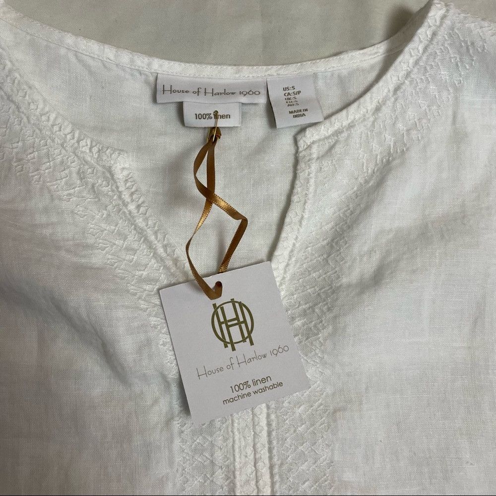 House of Harlow NWT New House of Harlow 1960 White Linen Blouse Size S Size S / US 4 / IT 40 - 8 Thumbnail