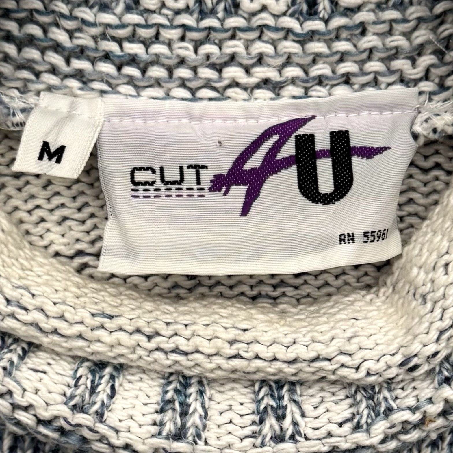Vintage VINTAGE Cut 4 U Sweater Womens Medium Cotton Blue Fair Isle Knitted Pullover 80s 90s Cozy Bohemian Classic Casual Size M / US 6-8 / IT 42-44 - 7 Thumbnail