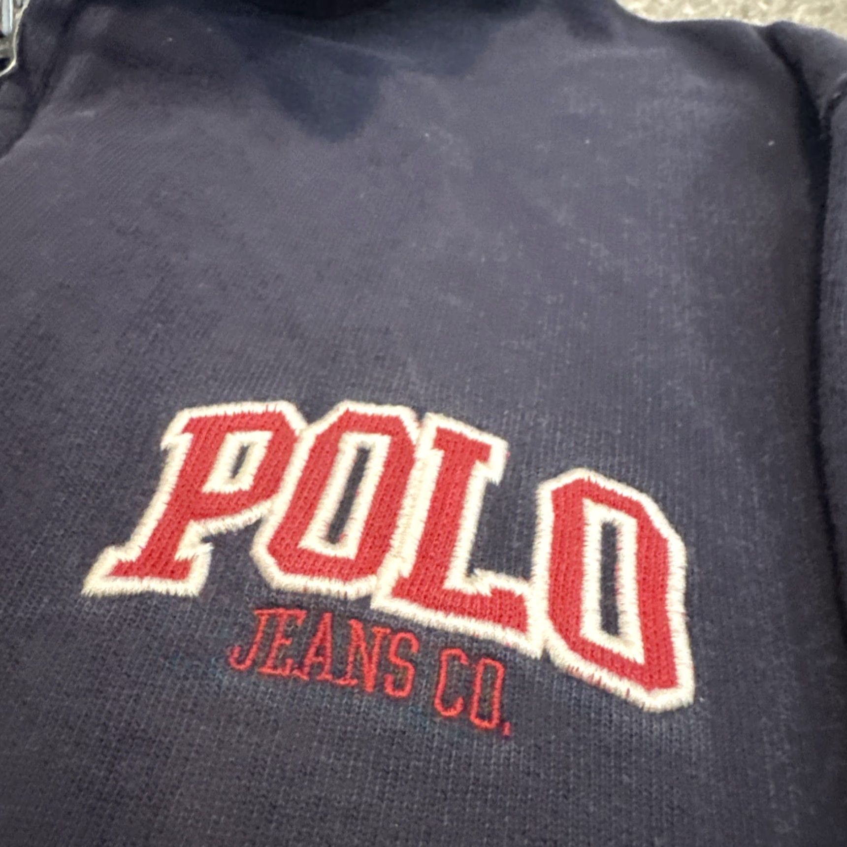Polo Ralph Lauren Vintage Ralph Lauren Polo Jeans Blue Quarter Zip Sweatshirt Large 90s Mens Size US L / EU 52-54 / 3 - 4 Thumbnail