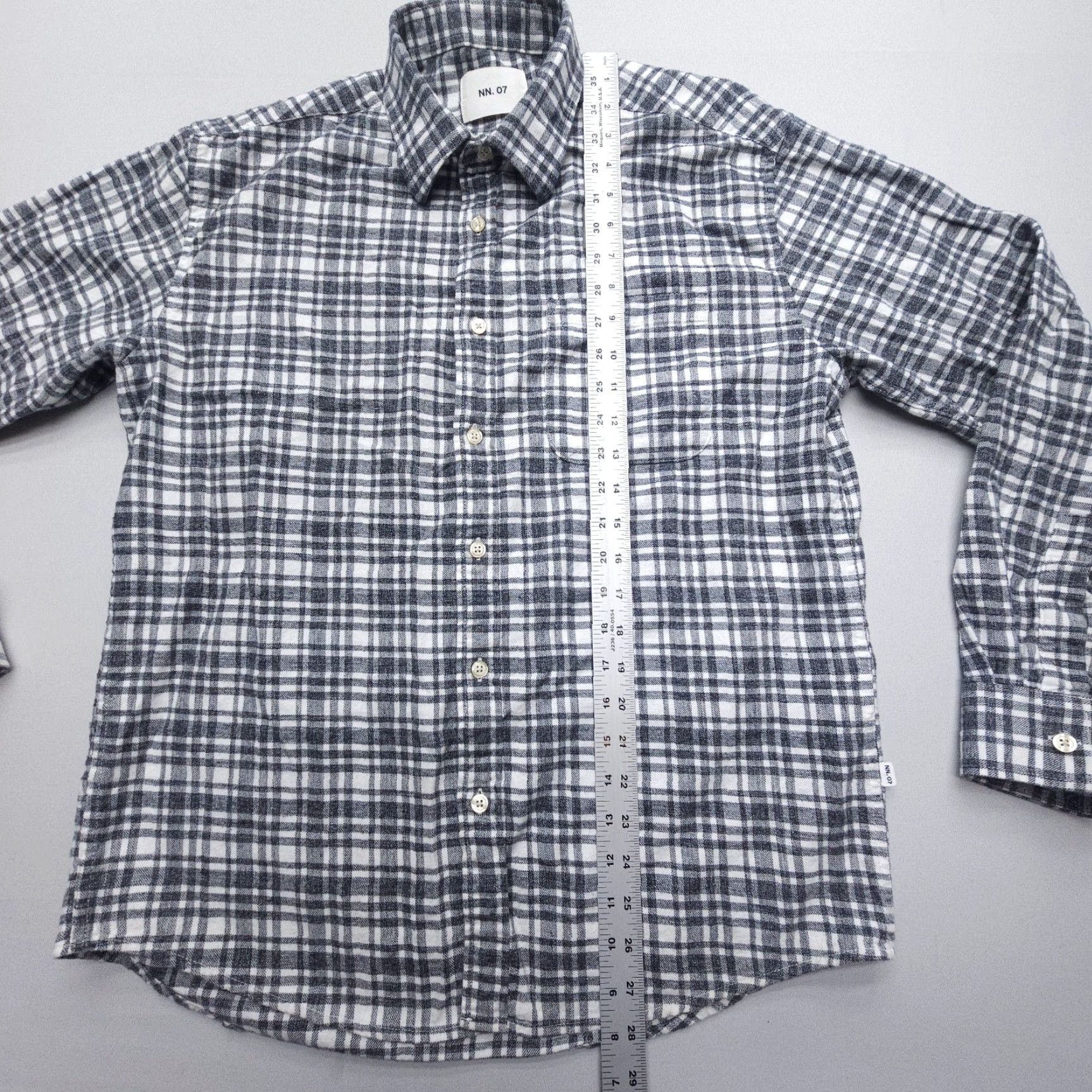NN07 VINTAGE NN07 No Nationality Deon Organic Cotton Flannel Shirt Mens Medium Gray Plaid Size US M / EU 48-50 / 2 - 6 Thumbnail