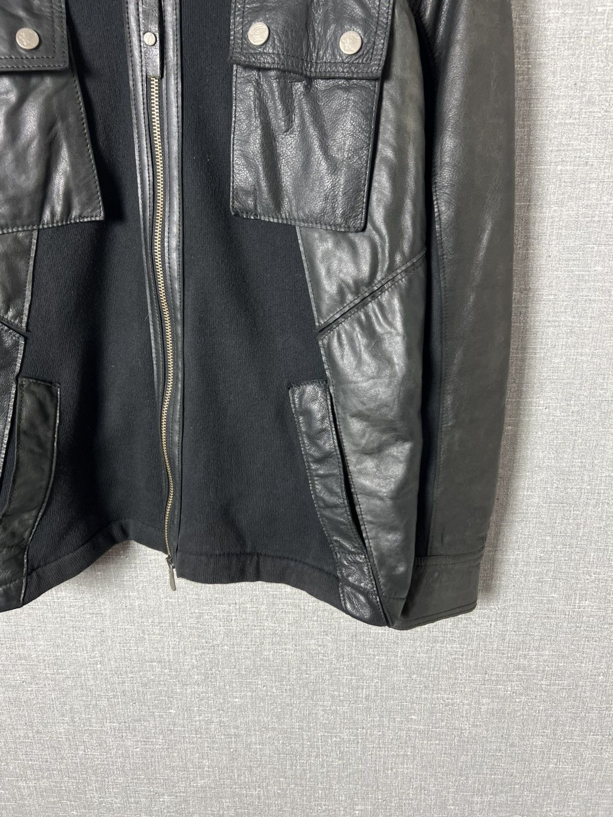 Versace Vintage Versace Sport Big Logo Collared Leather Jacket Biker Size US M / EU 48-50 / 2 - 4 Thumbnail