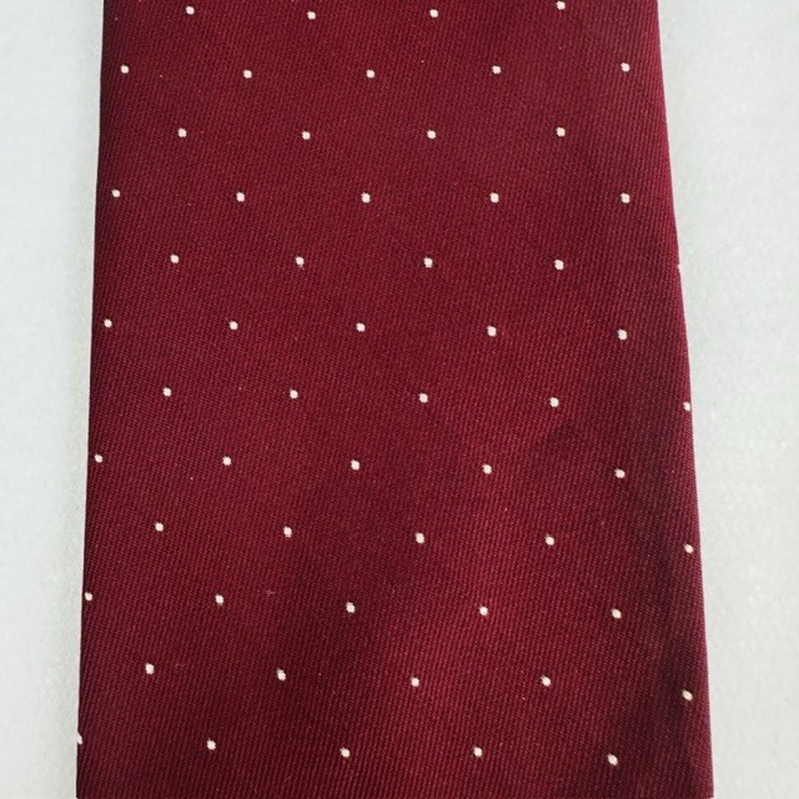 Other Taylor Ltd. Necktie Red(maroon) w/white polka dot Preppy VTG Size ONE SIZE - 9 Thumbnail
