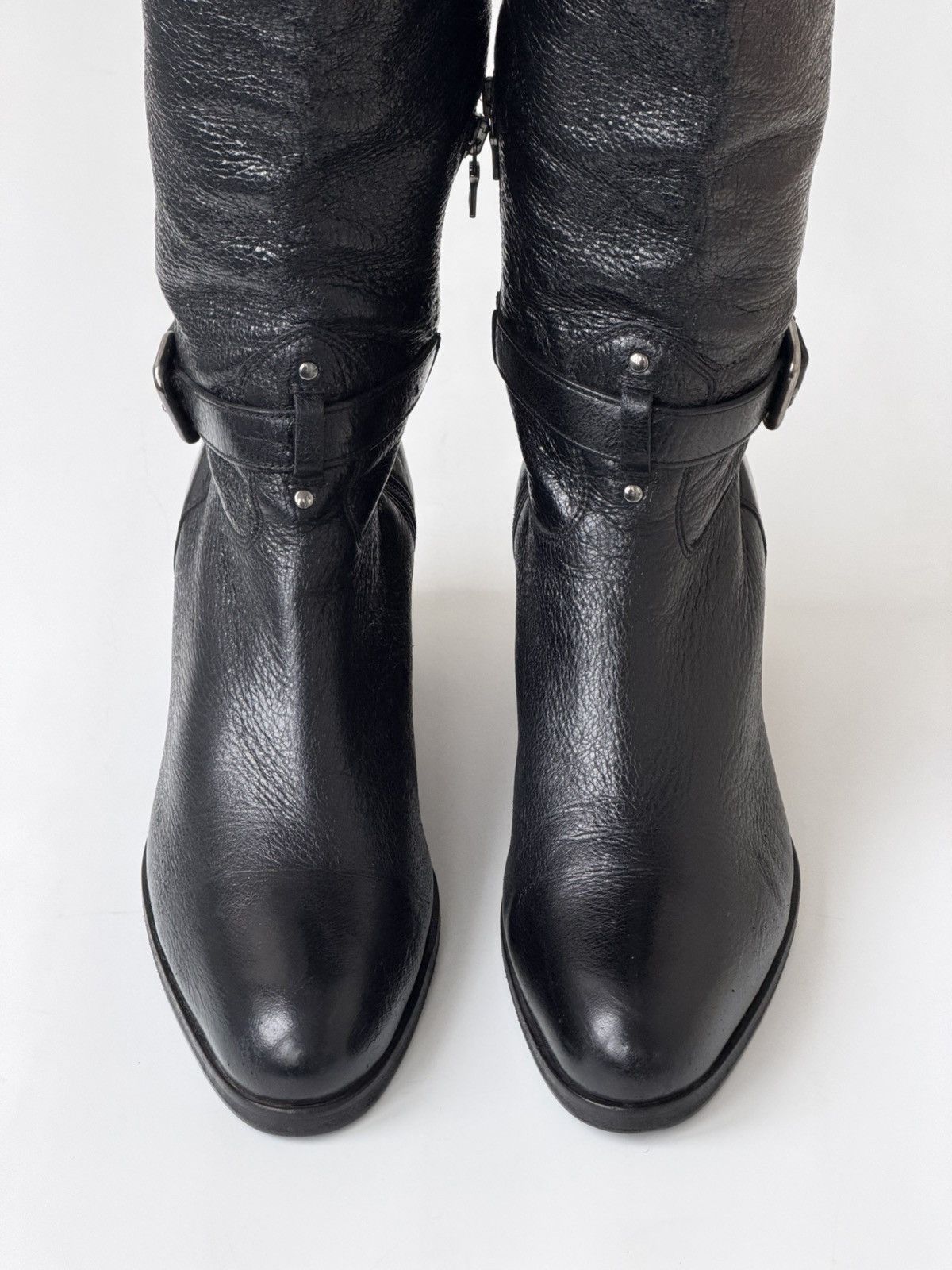 Prada *sz38.5* PRADA SS 2006 Logo Leather Boots Runway Biker shoes Size US 8.5 / IT 38.5 - 7 Thumbnail