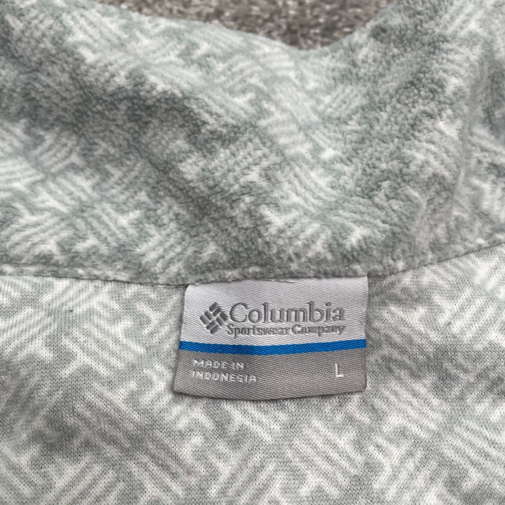 Vintage Columbia Klamath Range Fleece Jacket Womens Large Gray 1/2 Zip Outdoor Geometric Slim Fit Size L / US 10 / IT 46 - 4 Thumbnail
