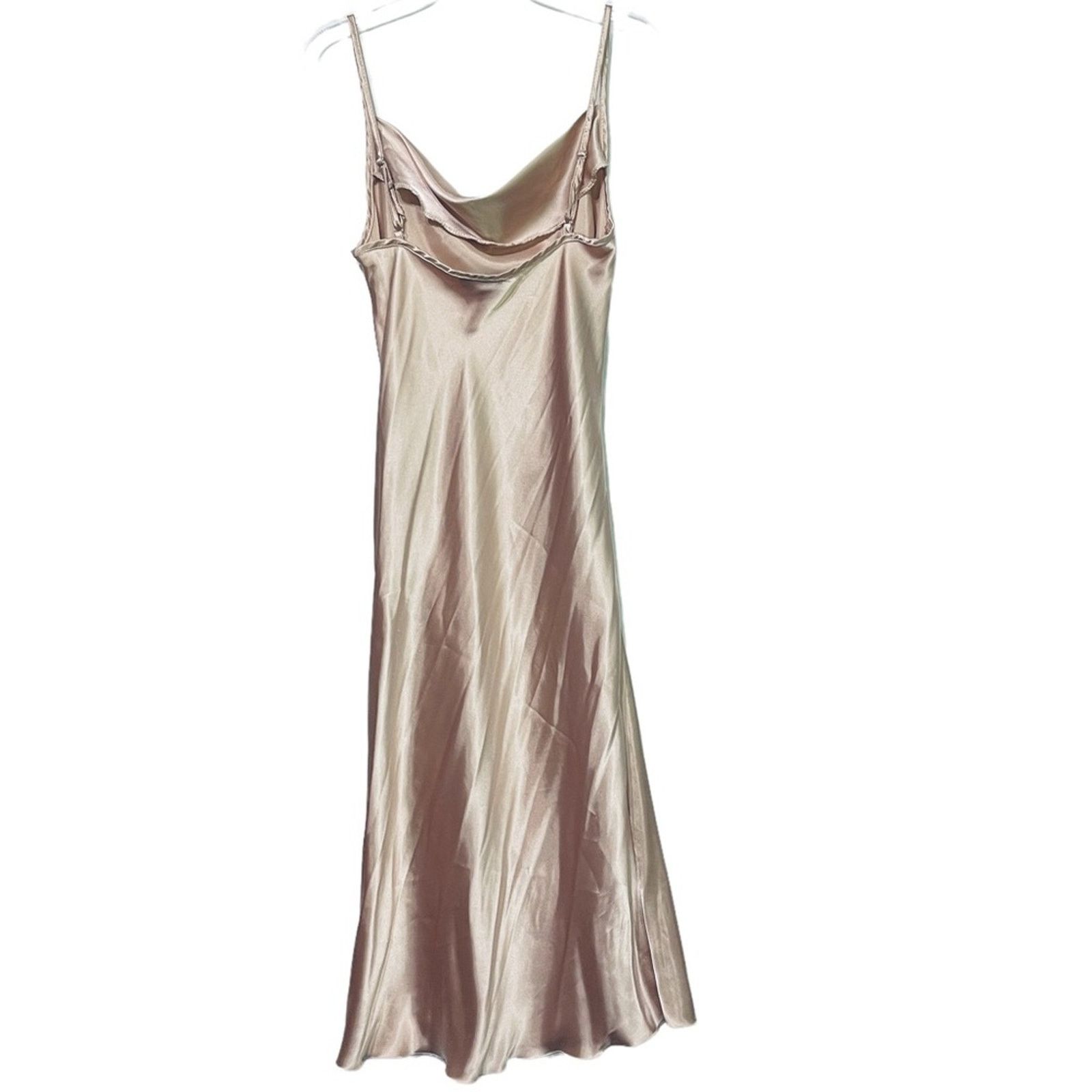 Bebe BEBE Satin Cowl Neck Midi Dress Gold Size S Size S / US 4 / IT 40 - 3 Thumbnail
