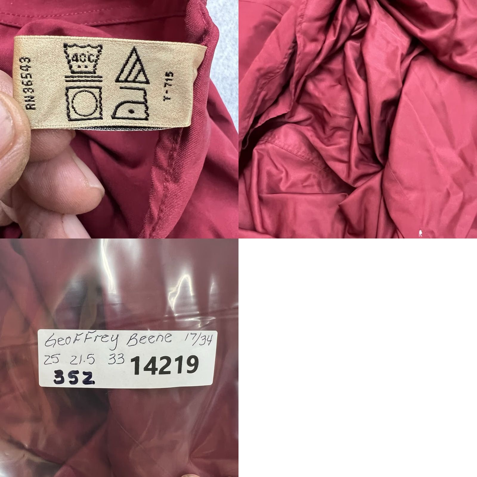 Geoffrey Beene Geoffrey Beene Button-Up Shirt Mens Regular Maroon 50in Chest Long Sleeve Polyester Knit Solid Vintage Small Size US XL / EU 56 / 4 - 8 Thumbnail