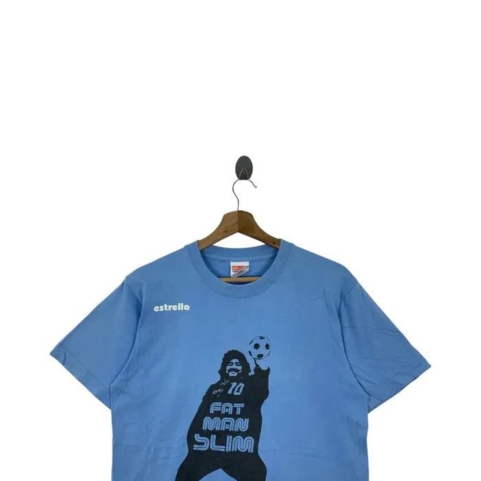 Vintage DIEGO MARADONA ESTRELLA Fat Man Slim Football Tee Shirt Size US M / EU 48-50 / 2 - 2 Thumbnail