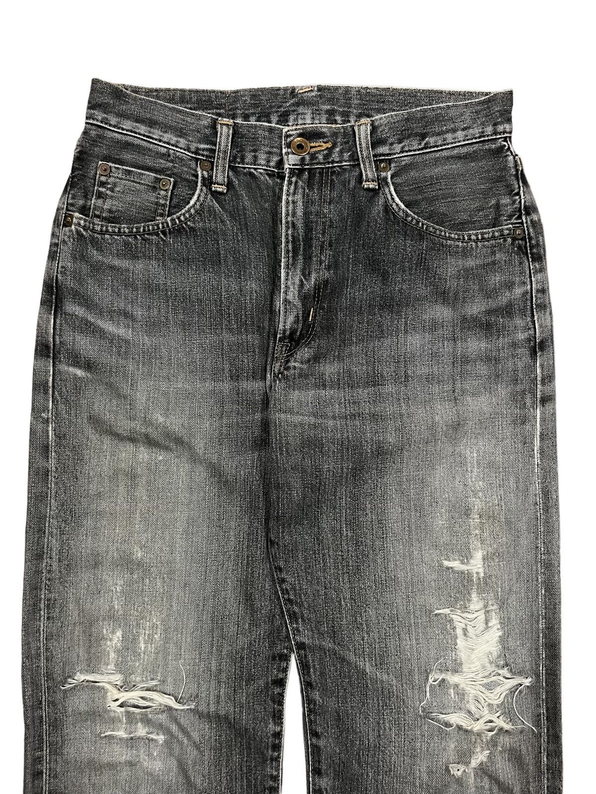 14th Addiction × Edwin Vintage Edwin Black Faded Distressed Loose Fit Jeans Size US 28 / EU 44 - 2 Thumbnail