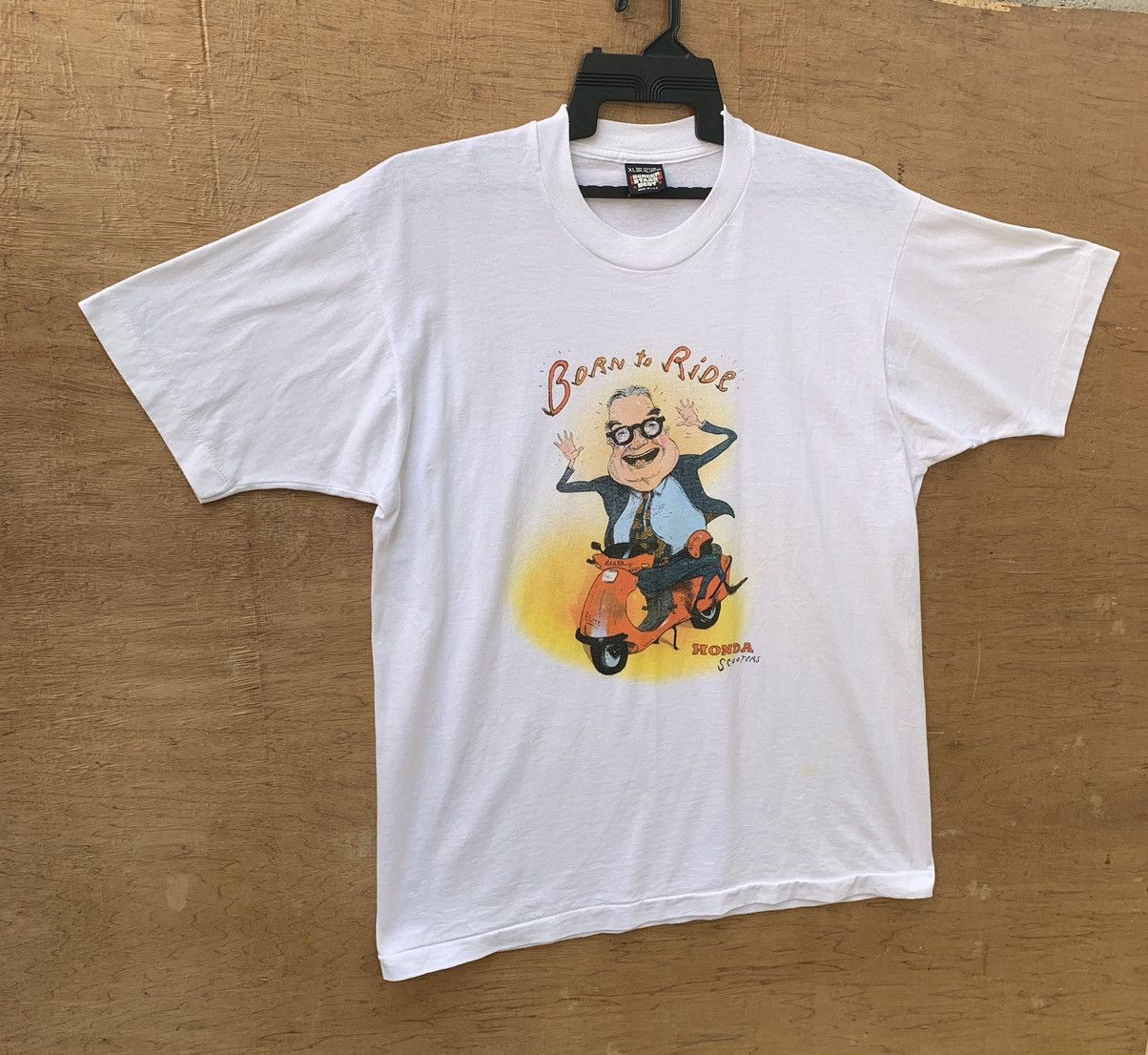 Honda × Vintage Vintage 90’s.. Born To Ride Honda Scooters T Shirts Size US XL / EU 56 / 4 - 4 Thumbnail