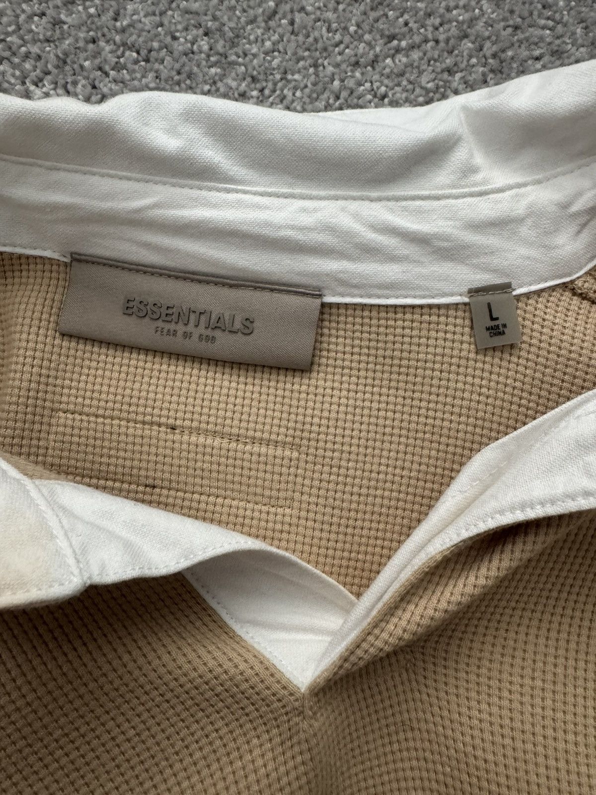 Essentials Beige Essentials Long Sleeve Polo Size US L / EU 52-54 / 3 - 3 Thumbnail