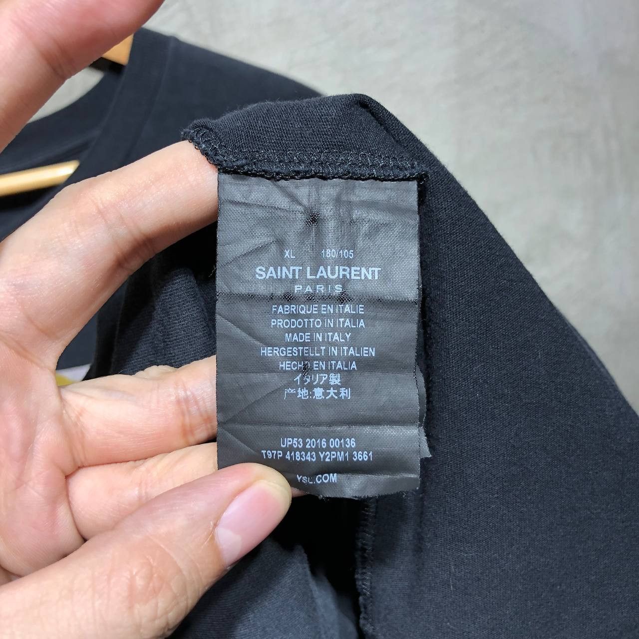 Saint Laurent Paris Saint Laurent Paris Baby tee Size US L / EU 52-54 / 3 - 5 Thumbnail