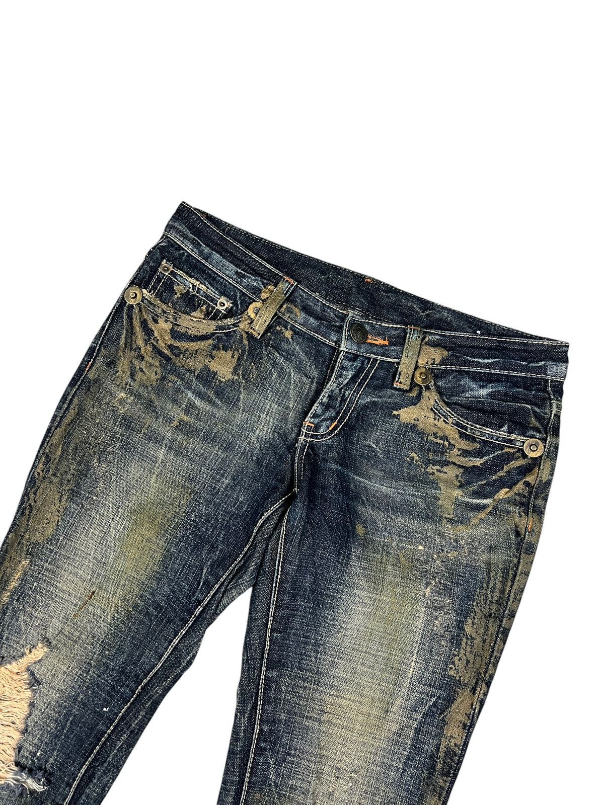 Japanese Brand D.I.A 🇯🇵 Painted Distressed Flare Denim Size 31" - 3 Thumbnail