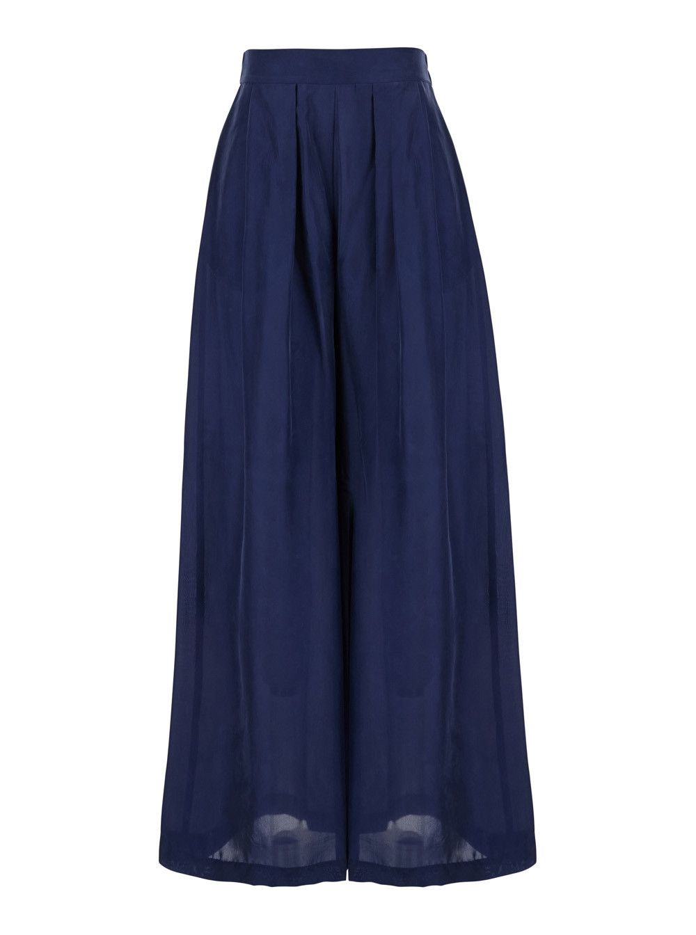 Missoni 'Boto' Blue Palazzo Pants with Pences and Rear Elastic Waist in Silk Woman Size 28" / US 6 / IT 42 - 1 Thumbnail