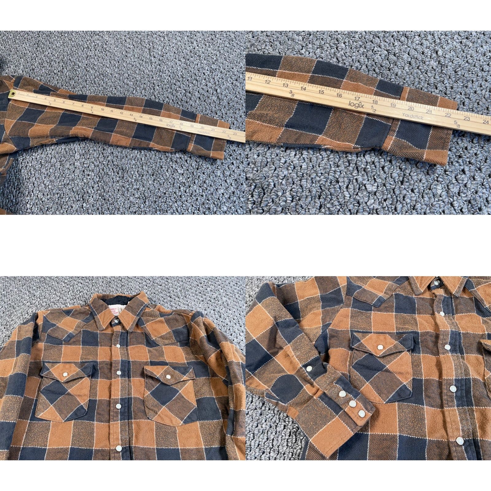 Vintage VINTAGE Western Style Flannel Shirt Adult Large Brown Black Check Pearl Snap Size US L / EU 52-54 / 3 - 8 Thumbnail