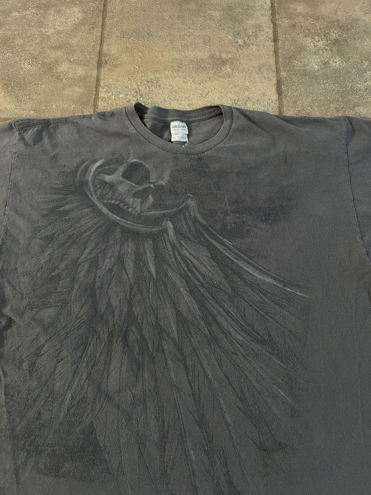 Gildan Vintage faded skull T-shirt boxy fit made in USA Size US XXL / EU 58 / 5 - 1 Thumbnail