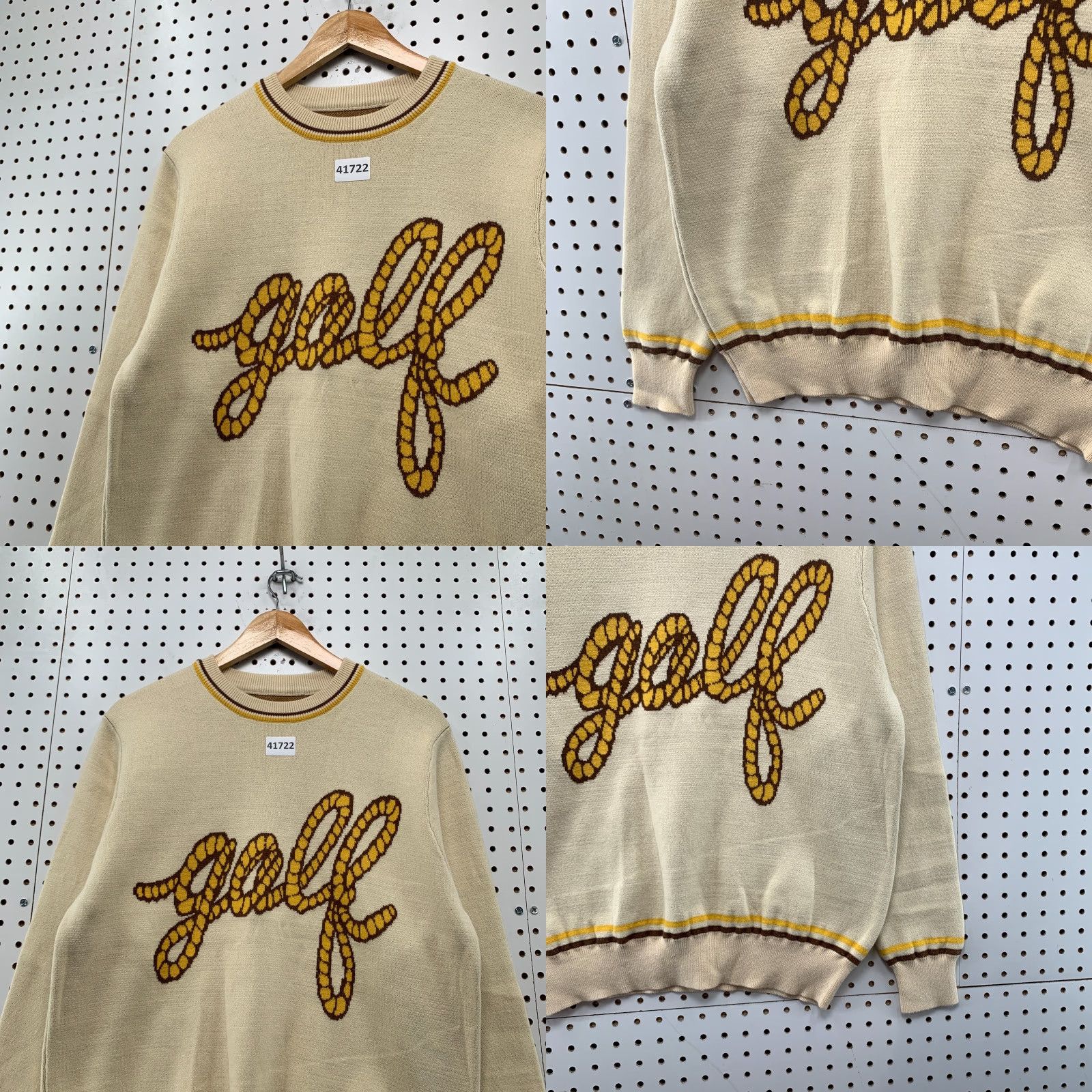 Golf Wang VINTAGE Golf Wang Tyler Creator Knit Sweater Mens Small Beige Crew Neck Winter Casual Pullover 20.5x25.5 Size US S / EU 44-46 / 1 - 8 Thumbnail