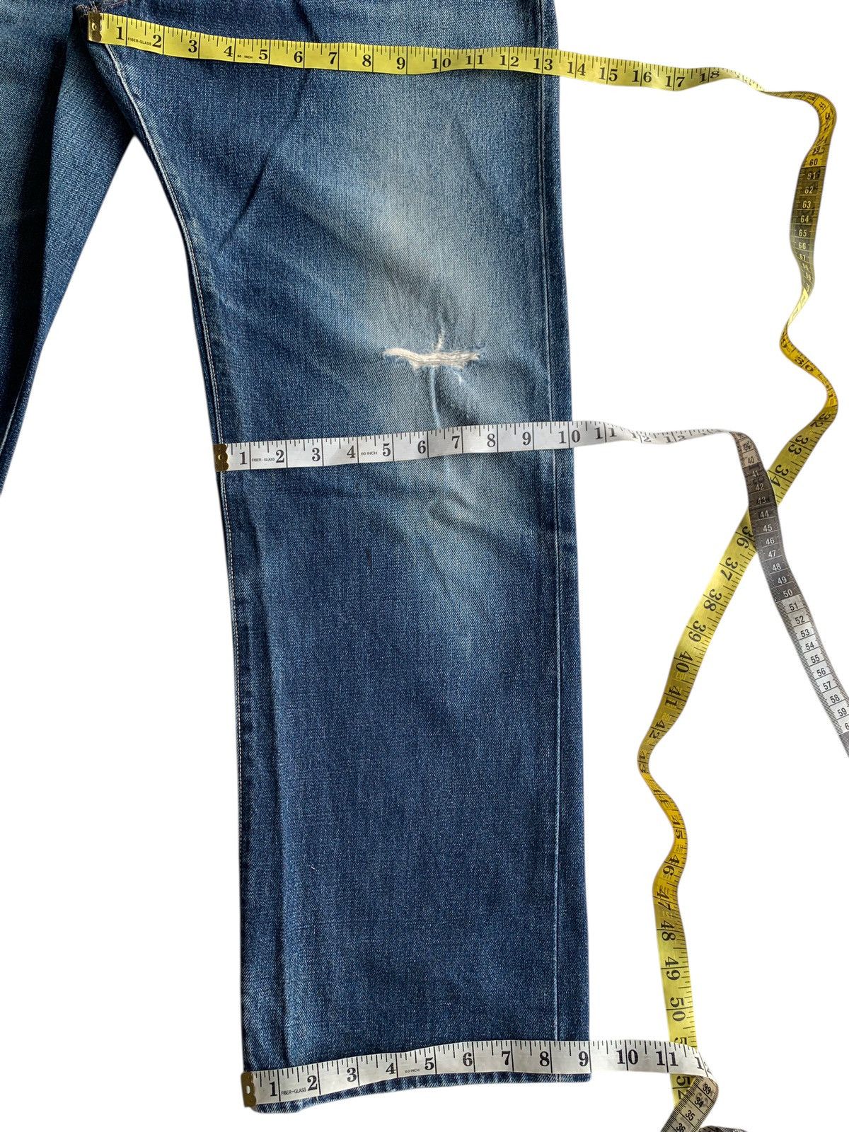 Japanese Brand × Jean Unknown Japanese Selvedge Button Fly Distressed Denim Size US 34 / EU 50 - 19 Thumbnail
