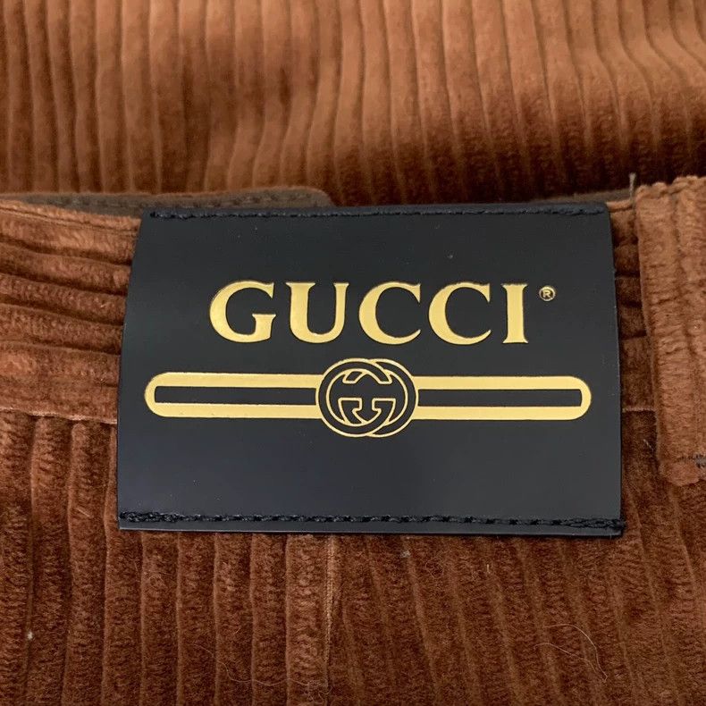 Gucci GucciDark brown leather brand cotton casual corduroy trouse Size US 38 / EU 54 - 5 Thumbnail