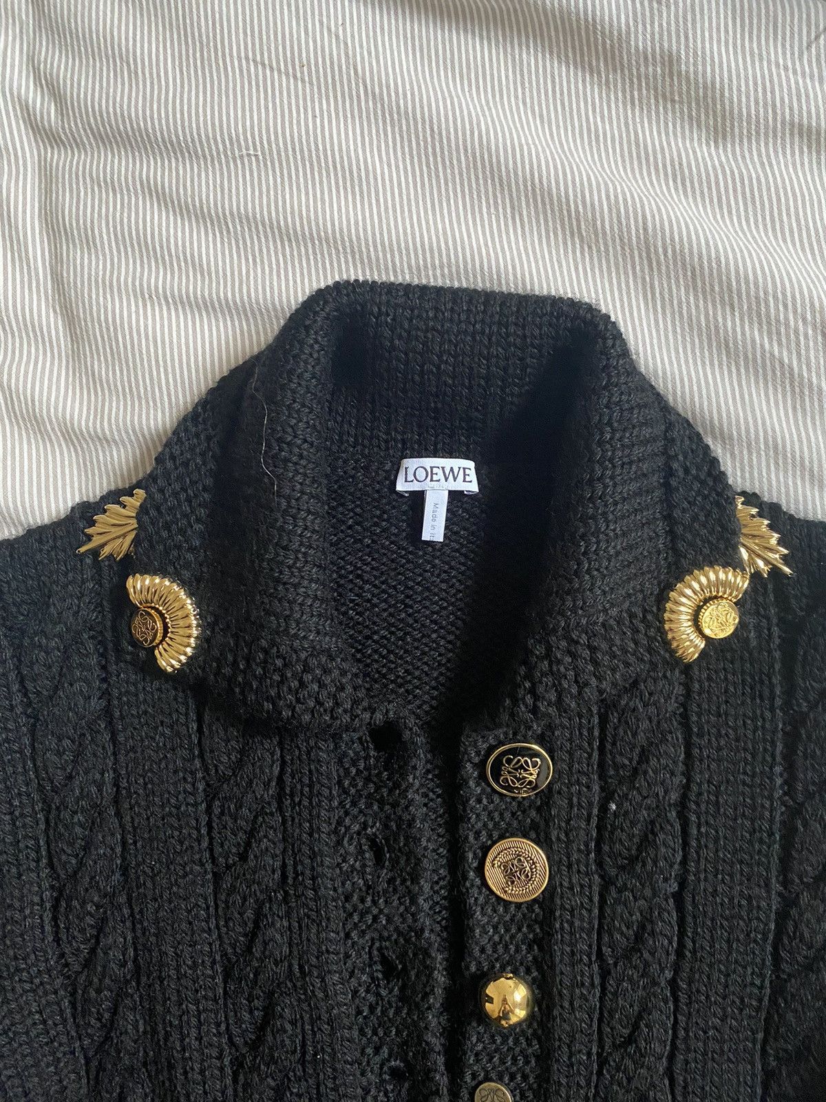 Loewe Loewe Wool Cardigan w/ Metal Embellishments Size S / US 4 / IT 40 - 2 Thumbnail