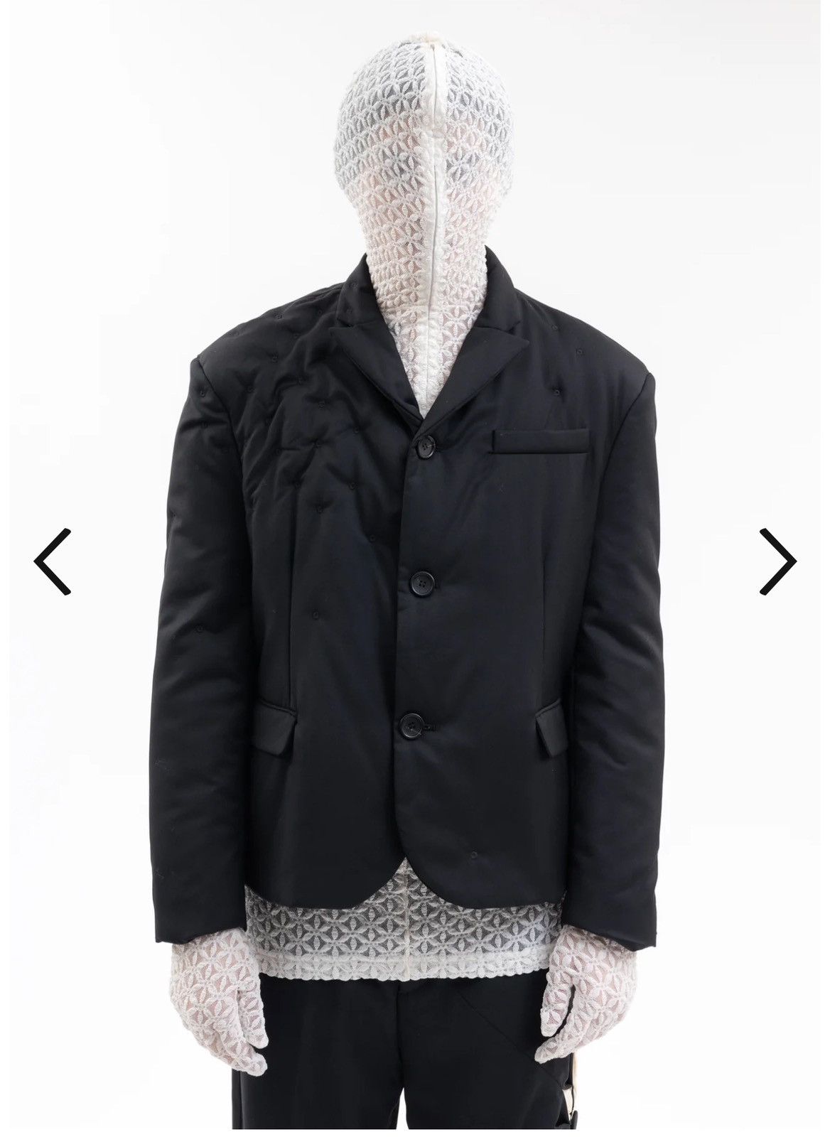 Kusikohc Kusikohc Black Eyelet Embroidery Light Weight Padded Blazer Size US L / EU 52-54 / 3 - 7 Thumbnail