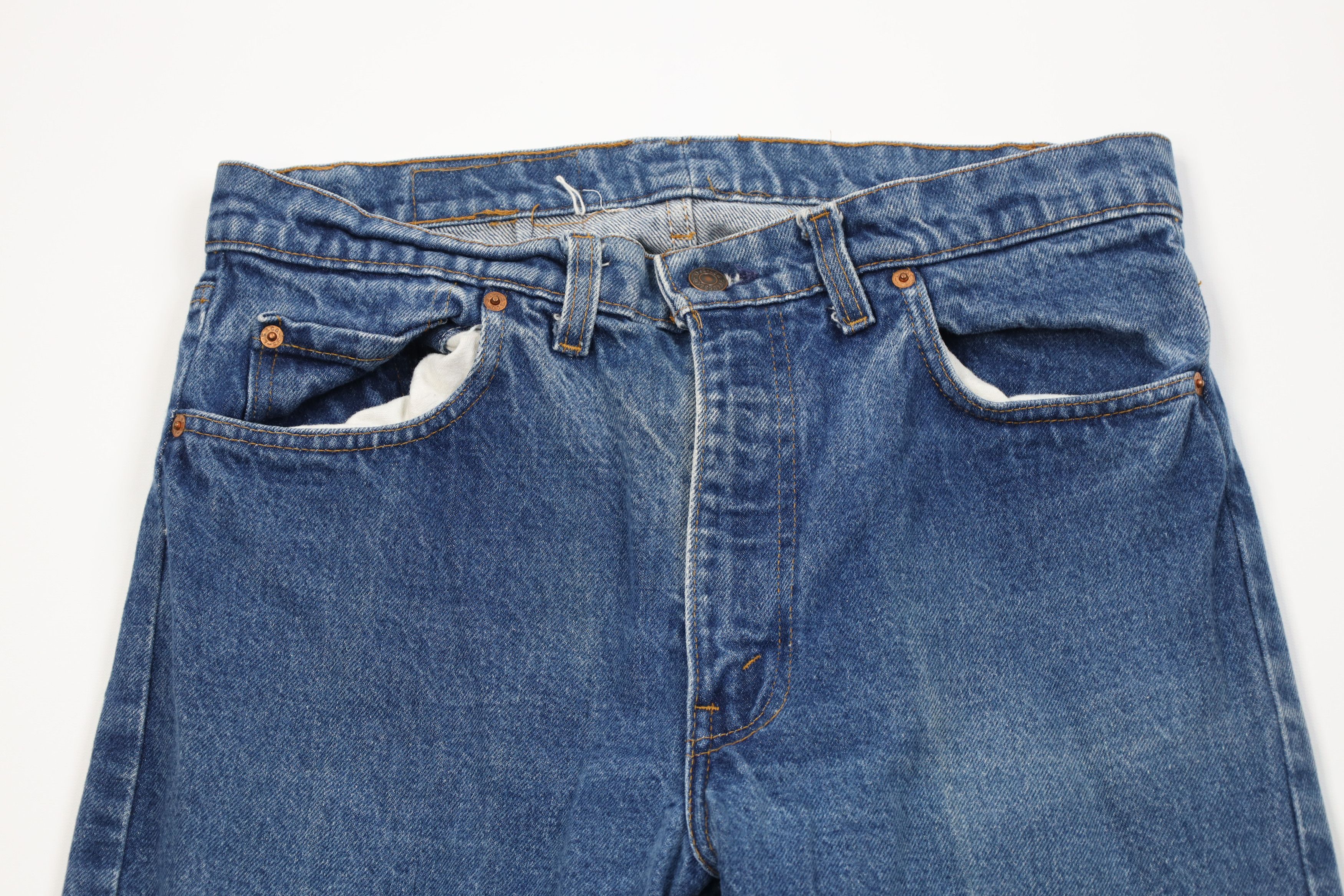 Levi's Vintage 80s Levis 505xx Regular Straight Leg Jeans Blue USA Size US 34 / EU 50 - 2 Thumbnail