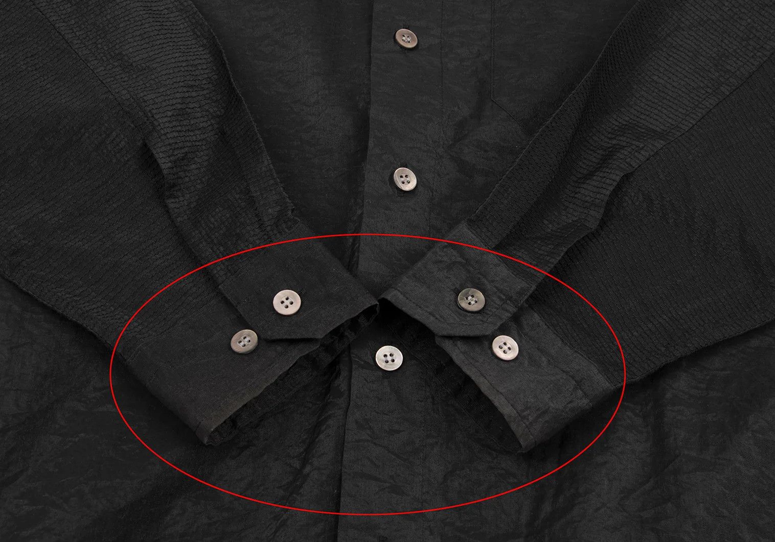 Issey Miyake Cotton Nylon Stitch Design Shirt in Black, Size L Size US L / EU 52-54 / 3 - 11 Thumbnail