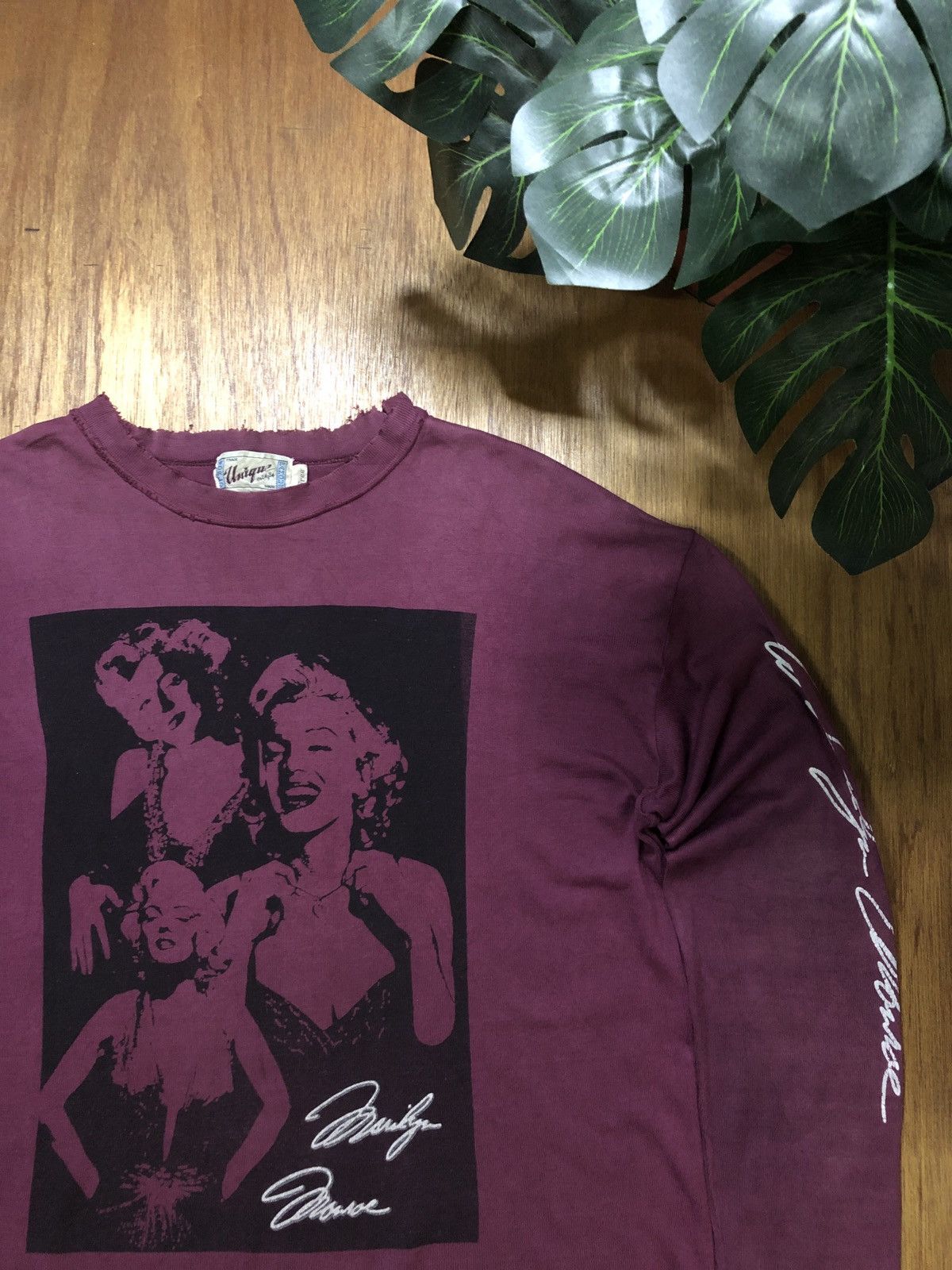 Vintage Distressed Long Sleeve Marilyn Monroe Photo Tee | Grailed