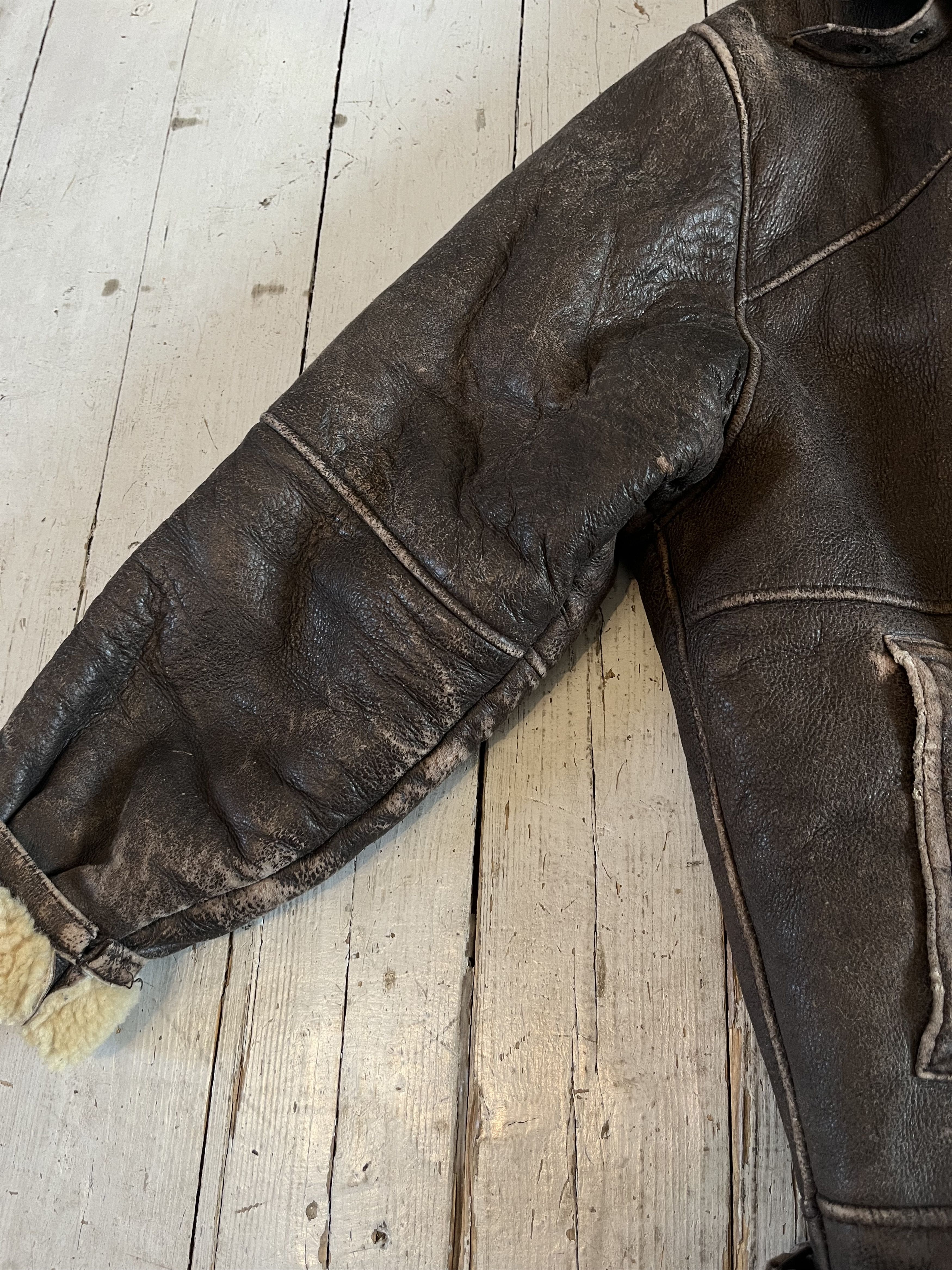 Other Vintage 80s Real Leather Wool Military Heavy B 3 Jacket Size US M / EU 48-50 / 2 - 9 Thumbnail
