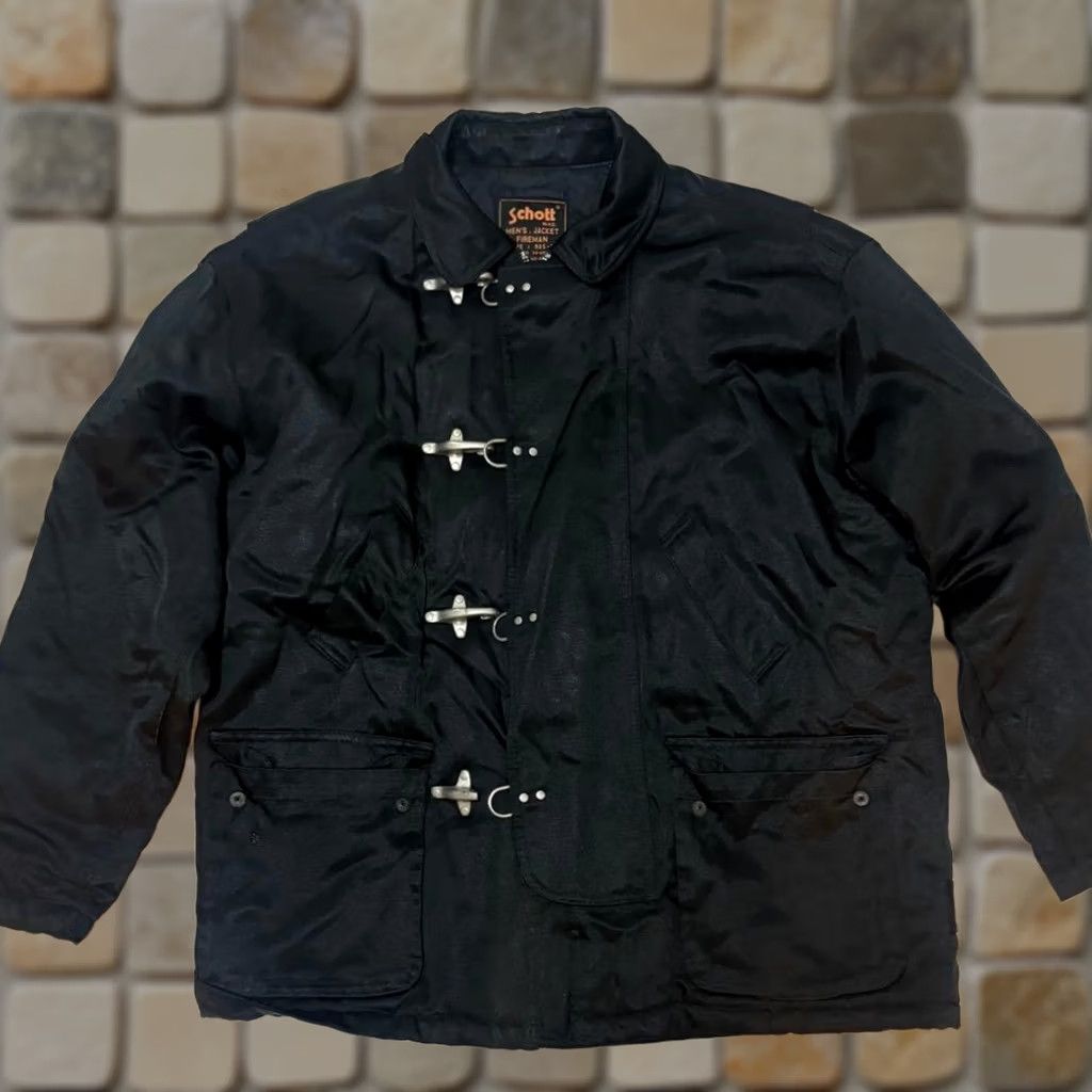 Schott VINTAGE SCHOTT padded firefighter jacket Jacket L Men’s Black Size US L / EU 52-54 / 3 - 1 Thumbnail