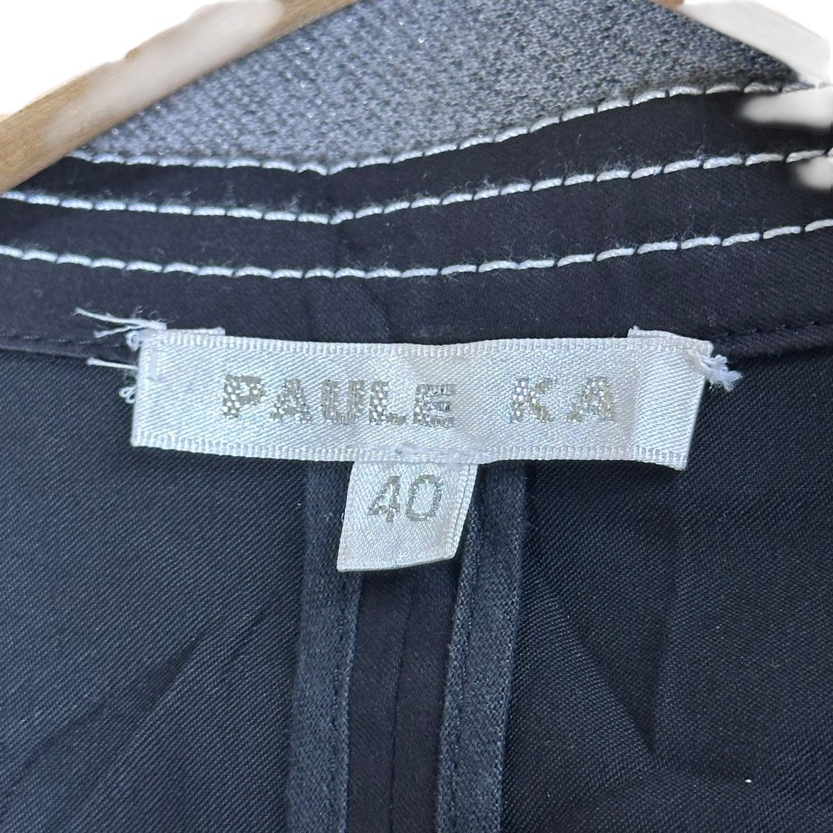 PAULE KA Paule Ka Black Tailored Jacket Striped Stitch Detail 40 Size M / US 6-8 / IT 42-44 - 3 Thumbnail
