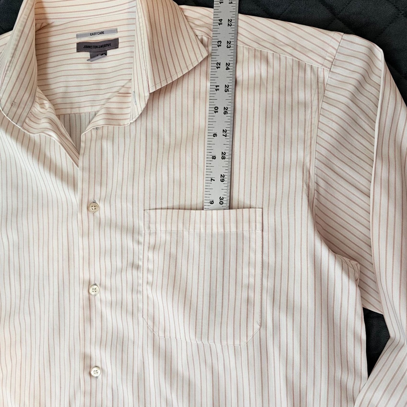 Johnston & Murphy Johnston & Murphy Shirt Men's White Pink Stripe Long Sleeve Button Up L Colorful Modern Button-Front Size US L / EU 52-54 / 3 - 3 Thumbnail