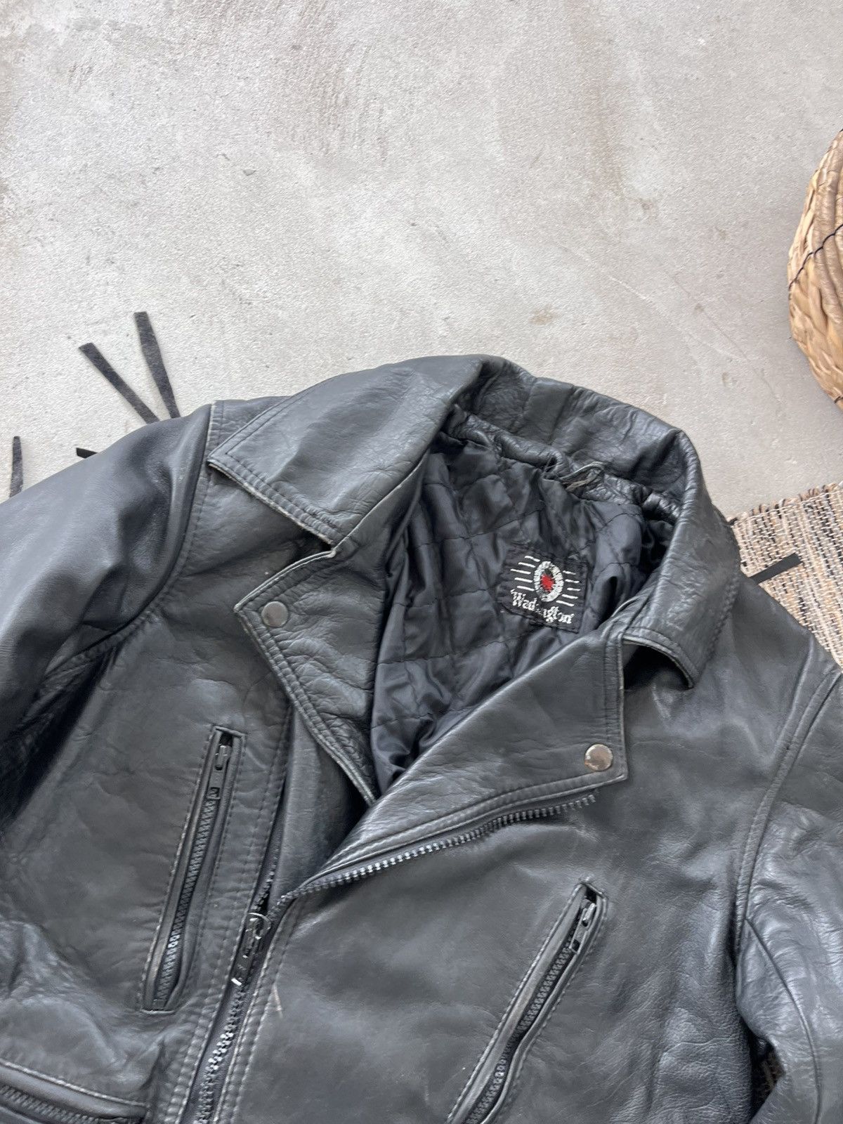 Genuine Leather Vintage Leather Biker Jacket Black Cowboy Western Style Y2K Size S / US 4 / IT 40 - 5 Thumbnail