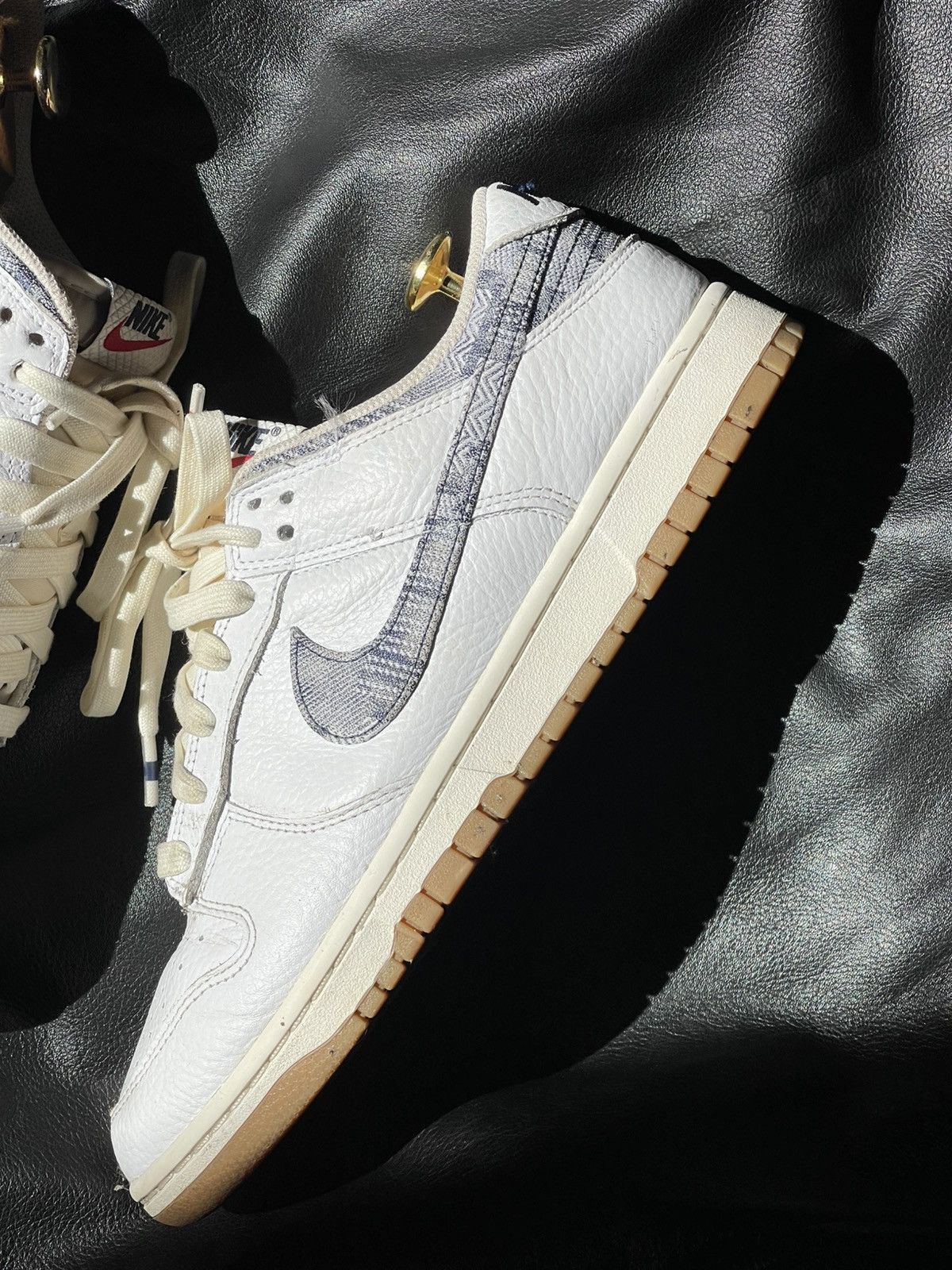 Nike Nike Dunk Low New Americana Washed Denim white leather Size US 10 / EU 43 - 4 Thumbnail